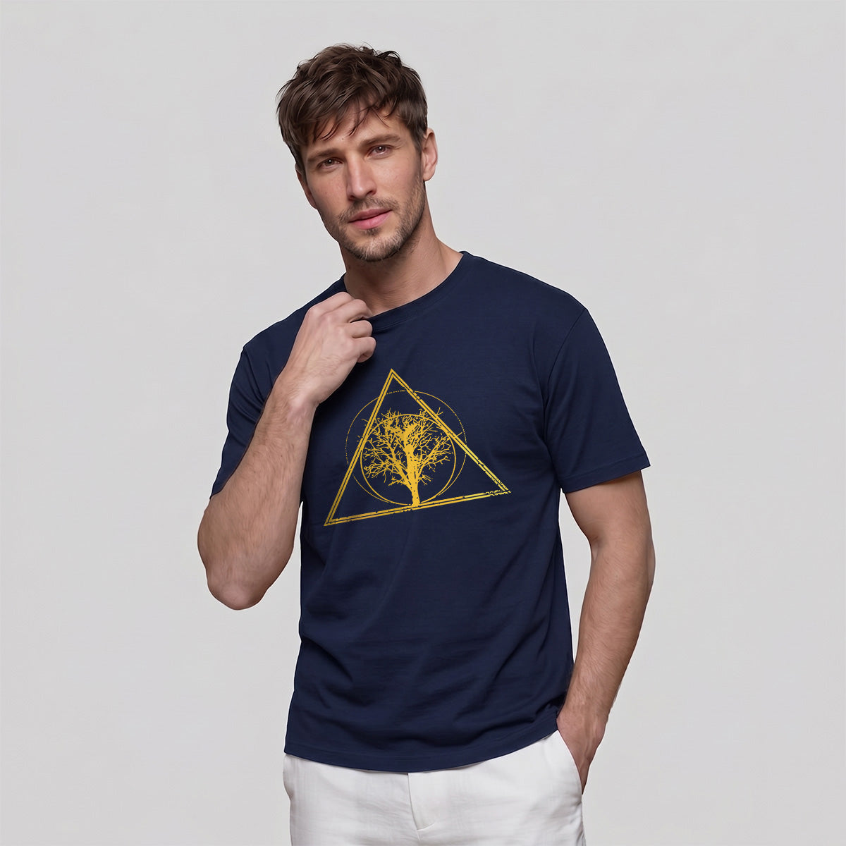 Tree-shaped Pattern Minimalist 100% Cotton T-Shirt