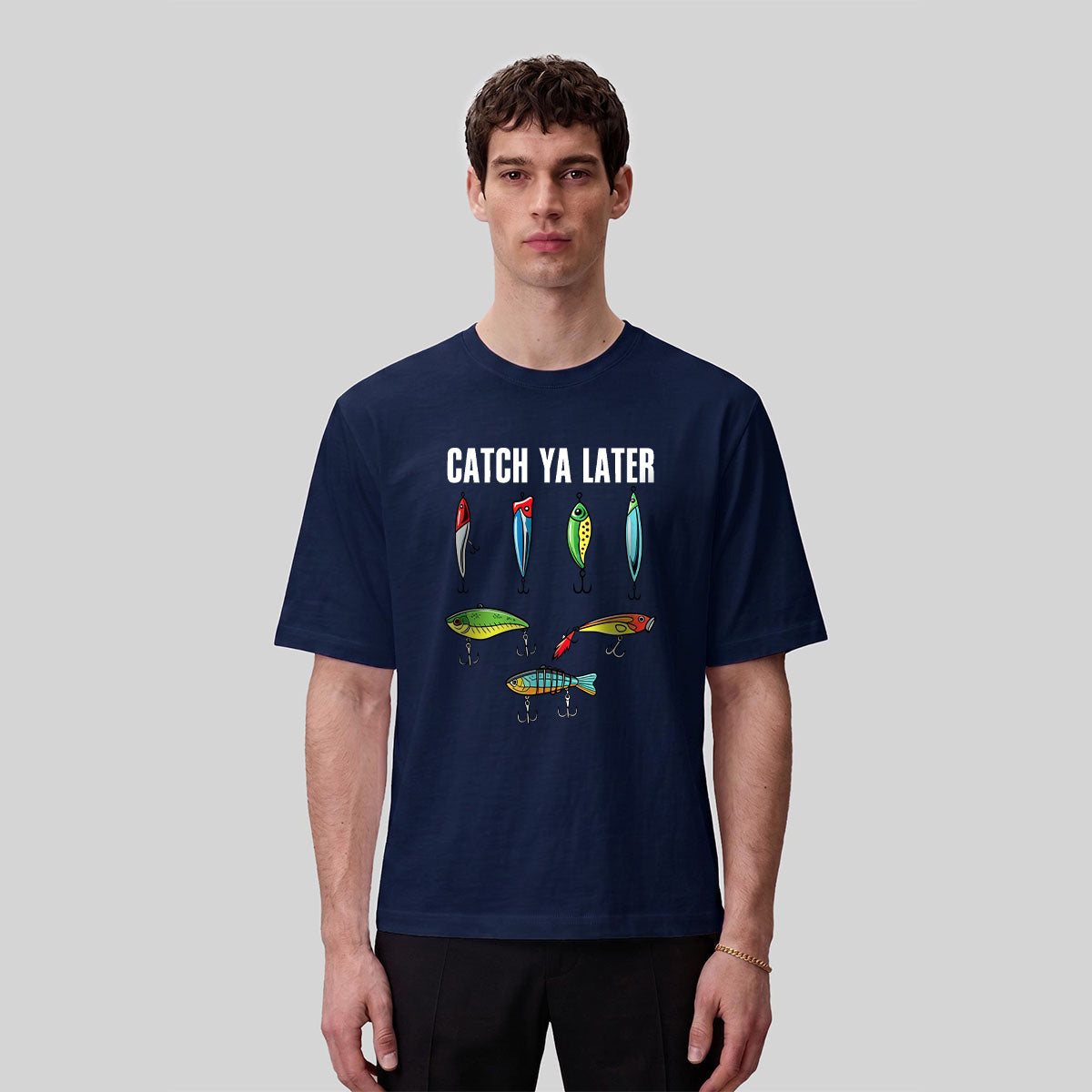 Cartoon Colorful Fish Pattern Simple Casual T-Shirt