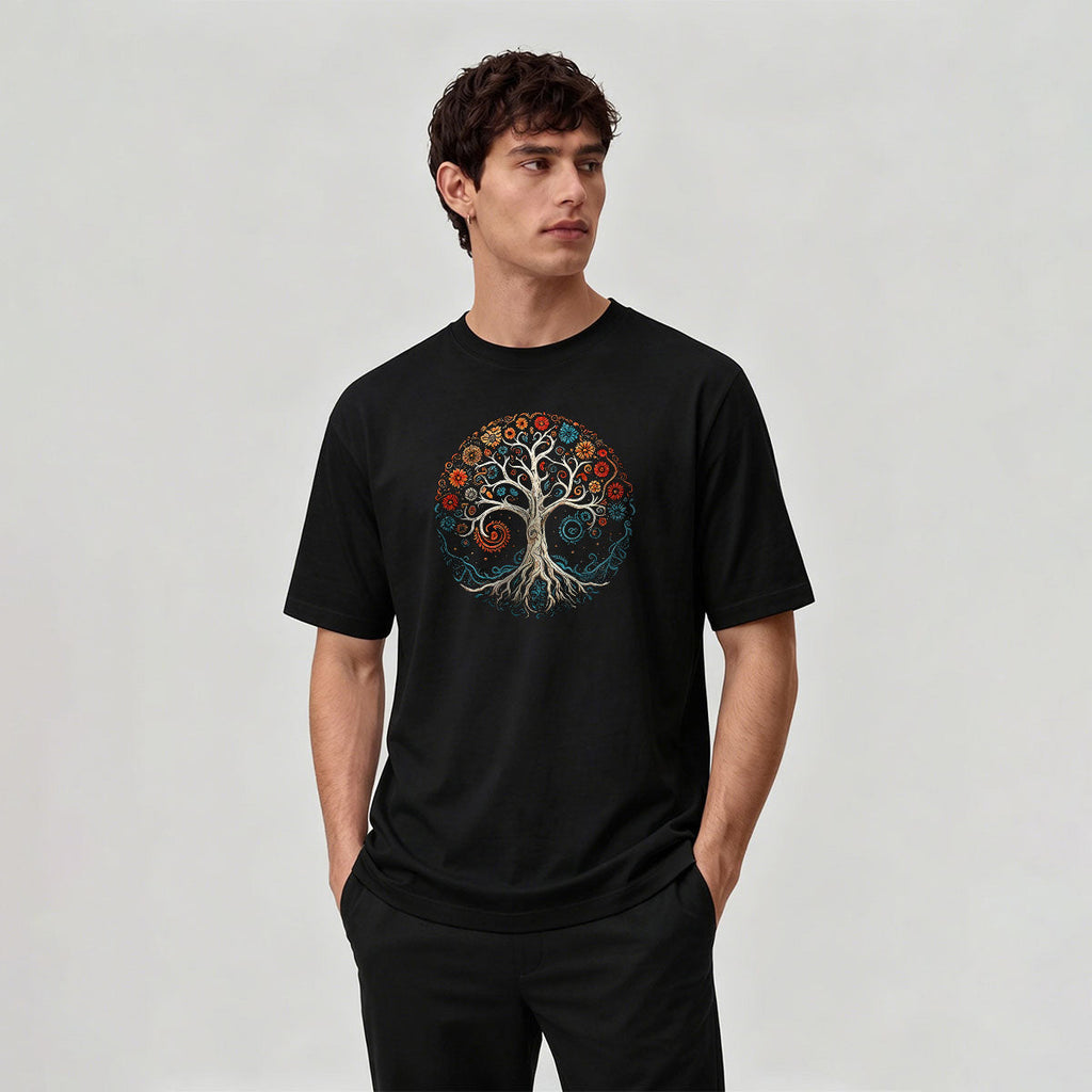 Bloom Tree Print Soft-touch Feel Cotton T-Shirt