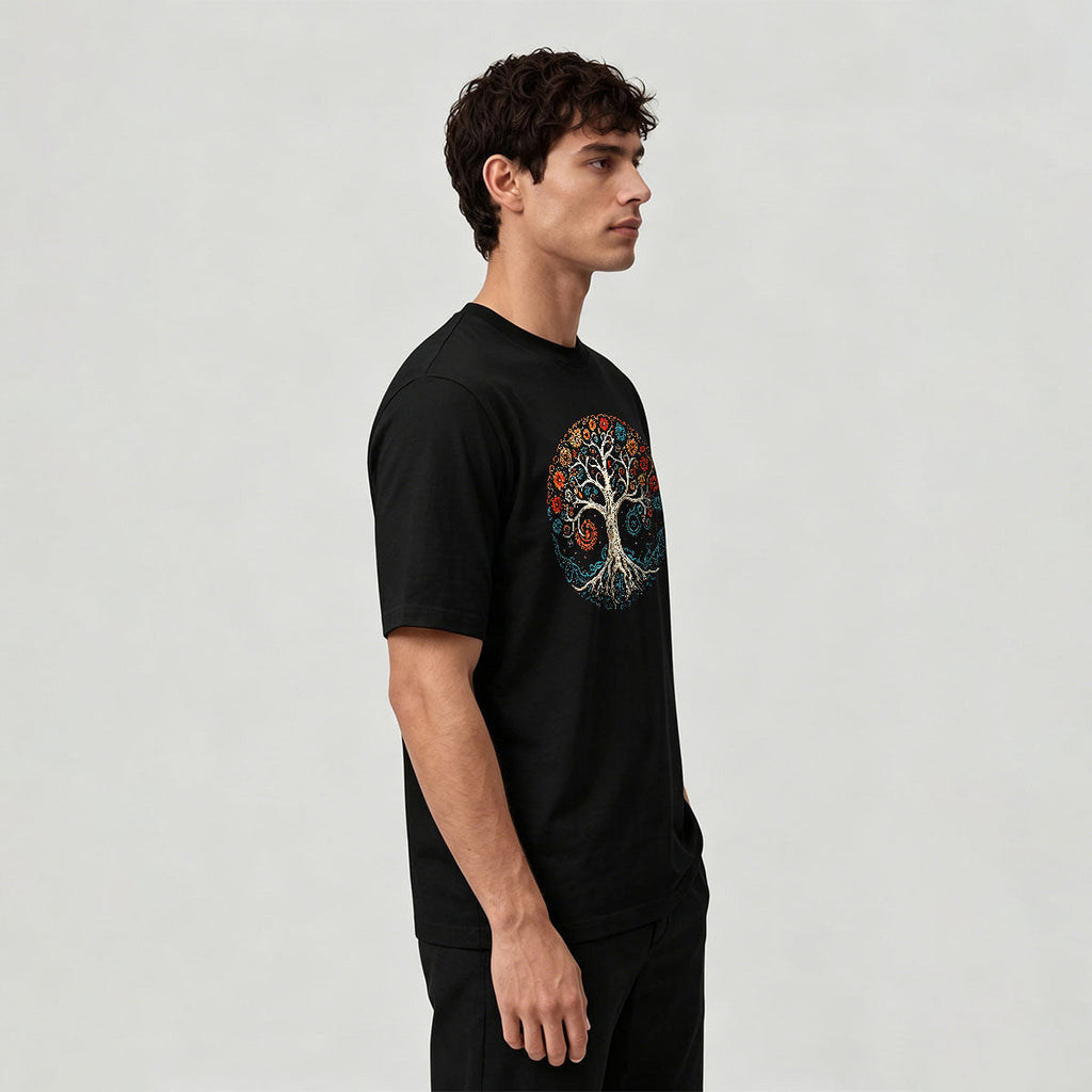 Bloom Tree Print Soft-touch Feel Cotton T-Shirt