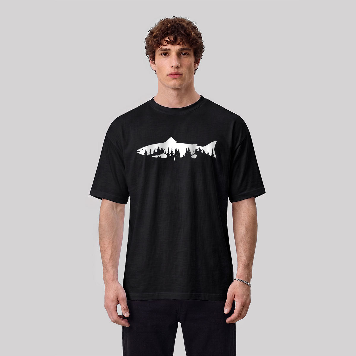 Fish Print Natural Casual Premium Cotton T-Shirt