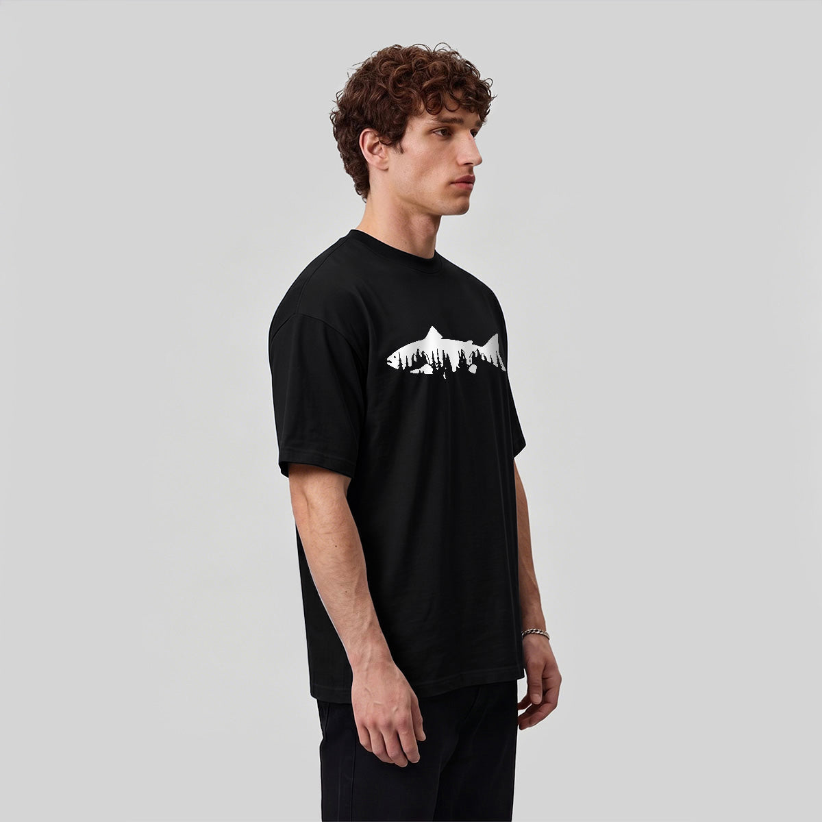 Fish Print Natural Casual Premium Cotton T-Shirt