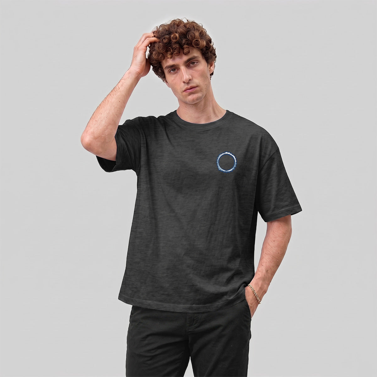 Bicycle Parts Print 100% Cotton Casual T-Shirt