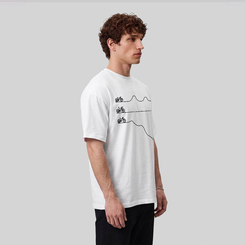Outdoor Cycling Road Print 100% Cotton Casual T-Shirt