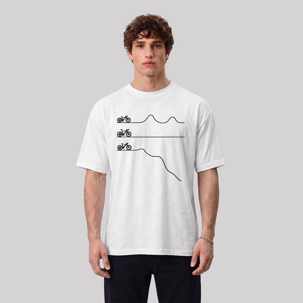 Outdoor Cycling Road Print 100% Cotton Casual T-Shirt