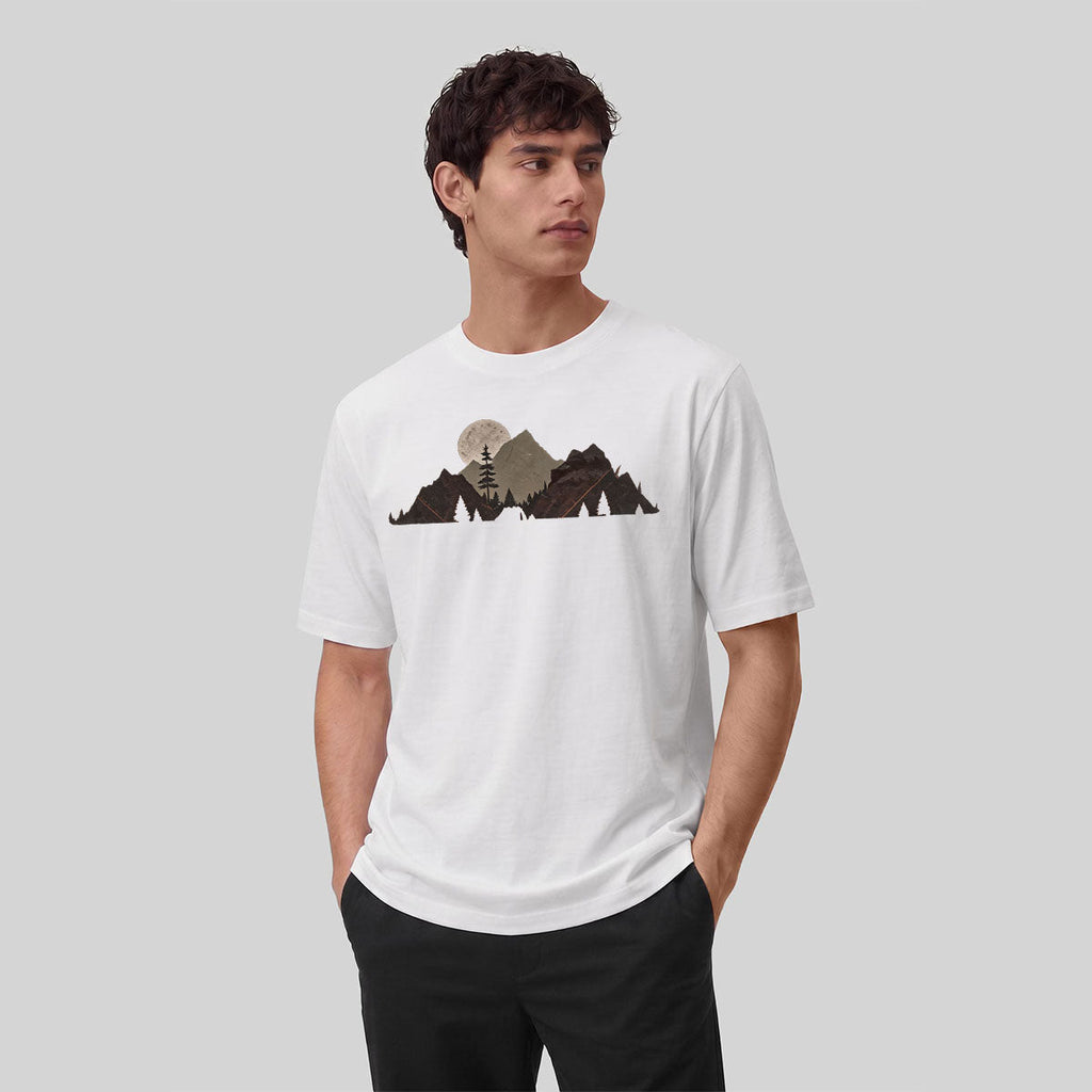 Mountain Landscape Pattern Natural Style Casual T-Shirt