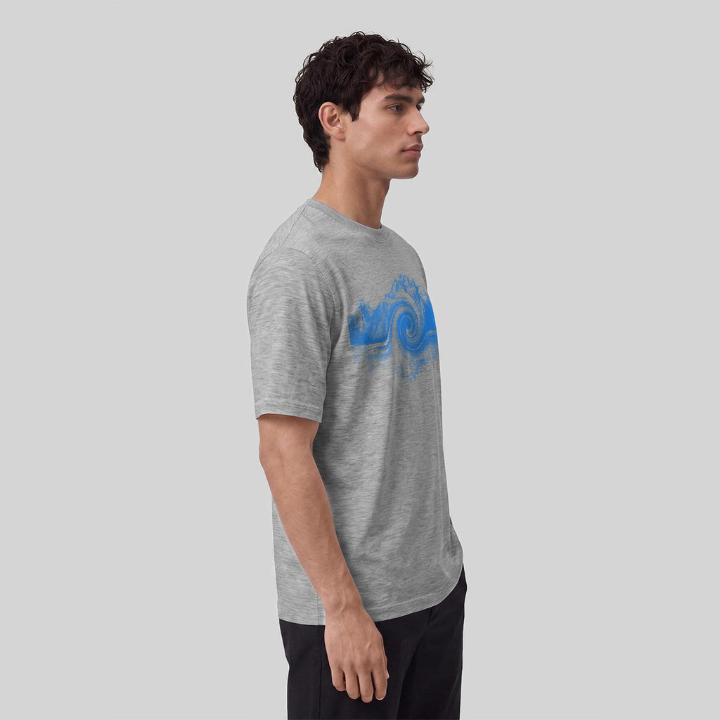 Abstract Landscape Print Premium Cotton Casual T-Shirt