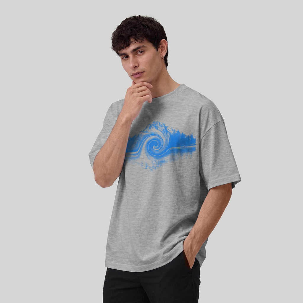Abstract Landscape Print Premium Cotton Casual T-Shirt