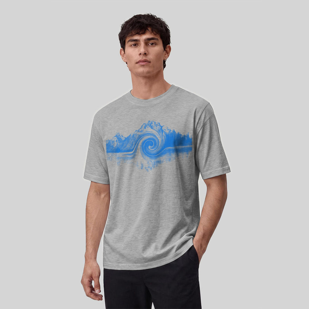 Abstract Landscape Print Premium Cotton Casual T-Shirt
