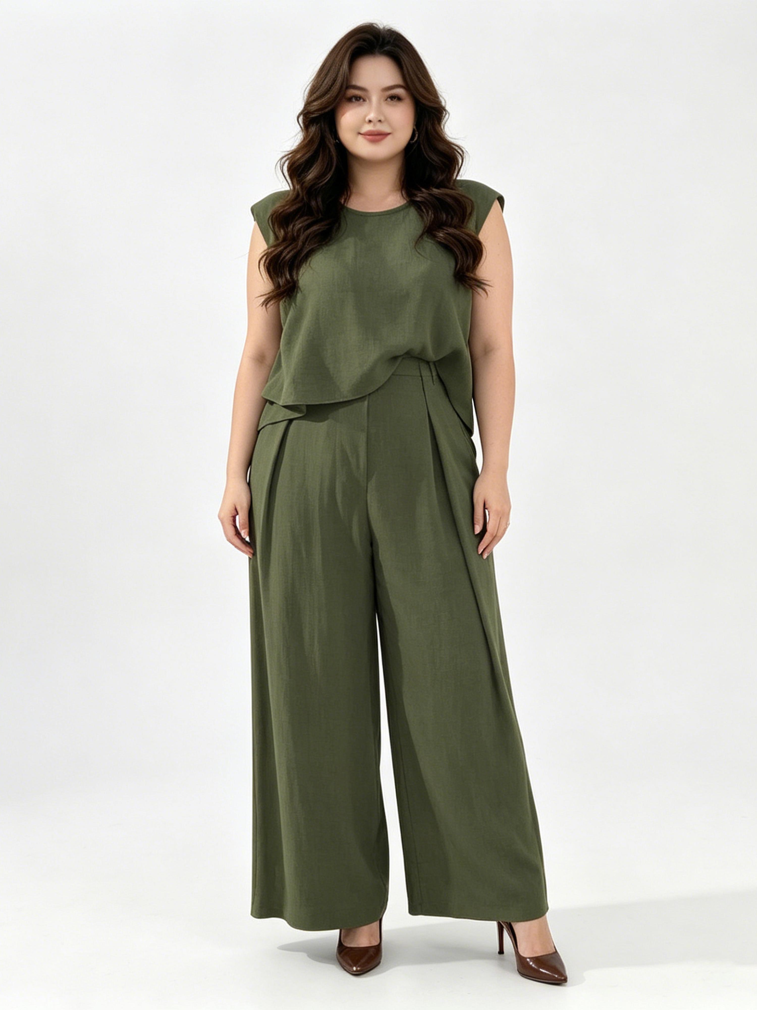 Cotton-Linen Fashionable Casual Loose-Fit Two-Piece Set