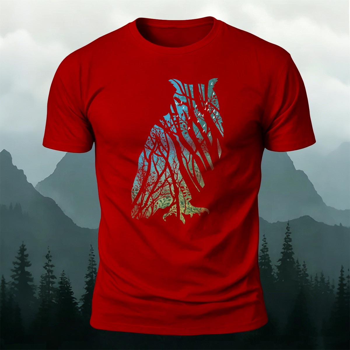 Tech Owl Art Print Casual Cotton T-Shirt
