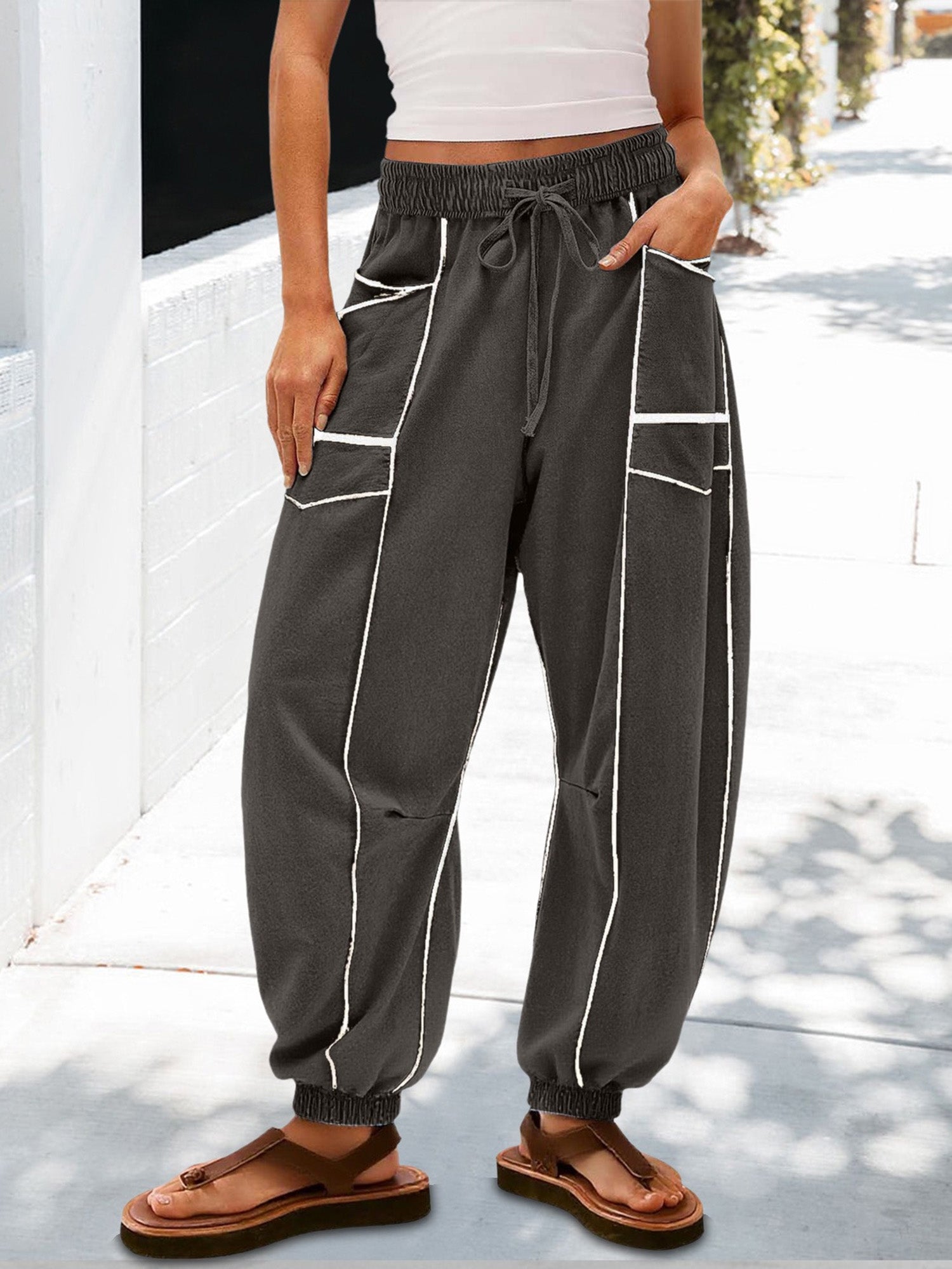 Women Loose Casual Drawstring Jogger Pants