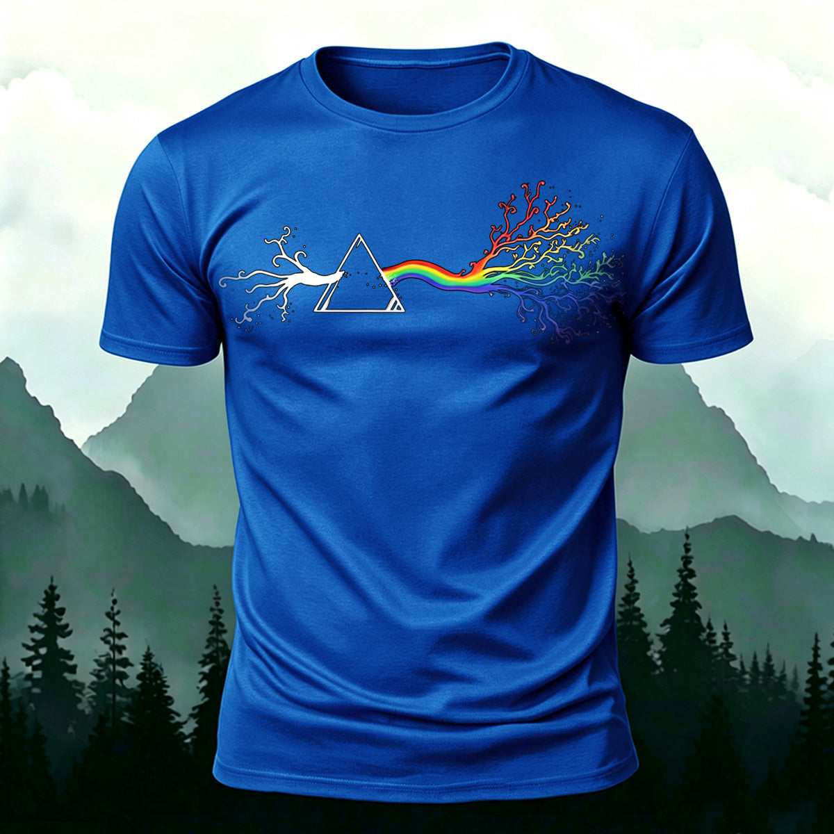 Colorful Tree Print Premium Cotton Round Neck T-Shirt