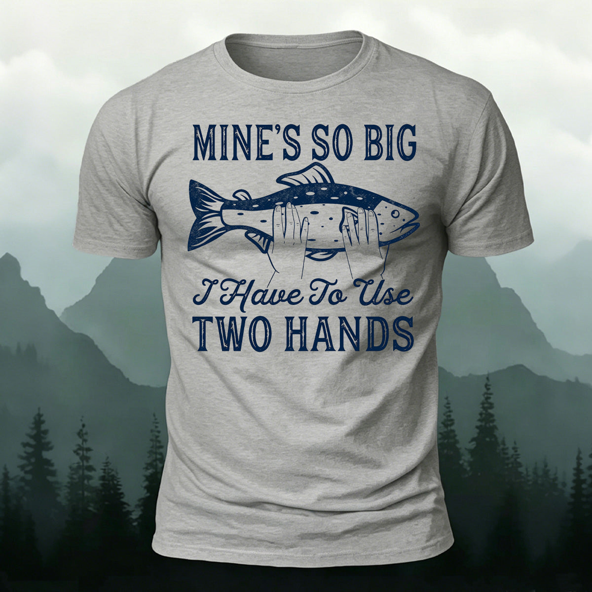 Big Fish in Hand Pattern  Daily Cotton T-shirt