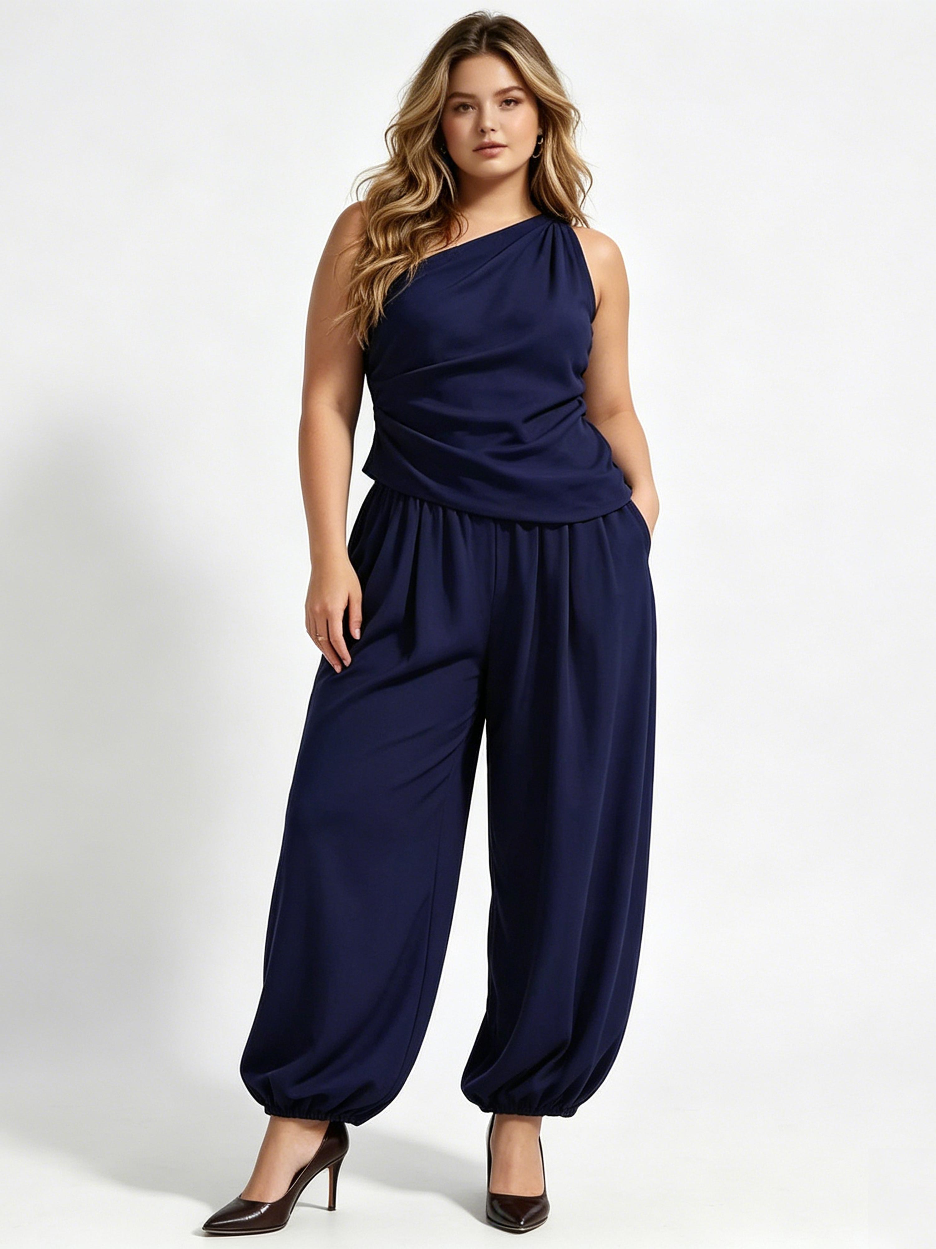 Minimalist Solid-Color Casual Women Set