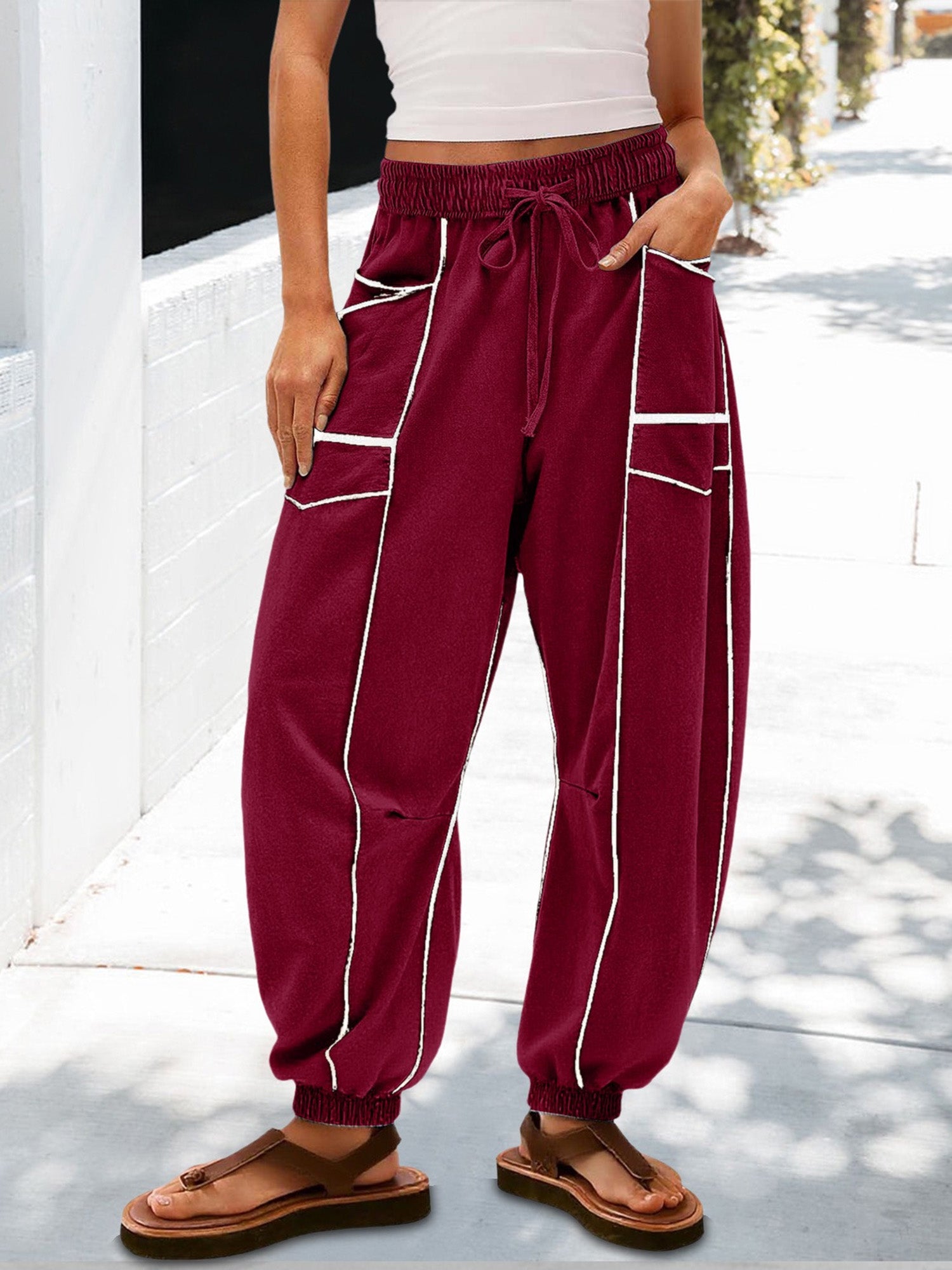 Women Loose Casual Drawstring Jogger Pants
