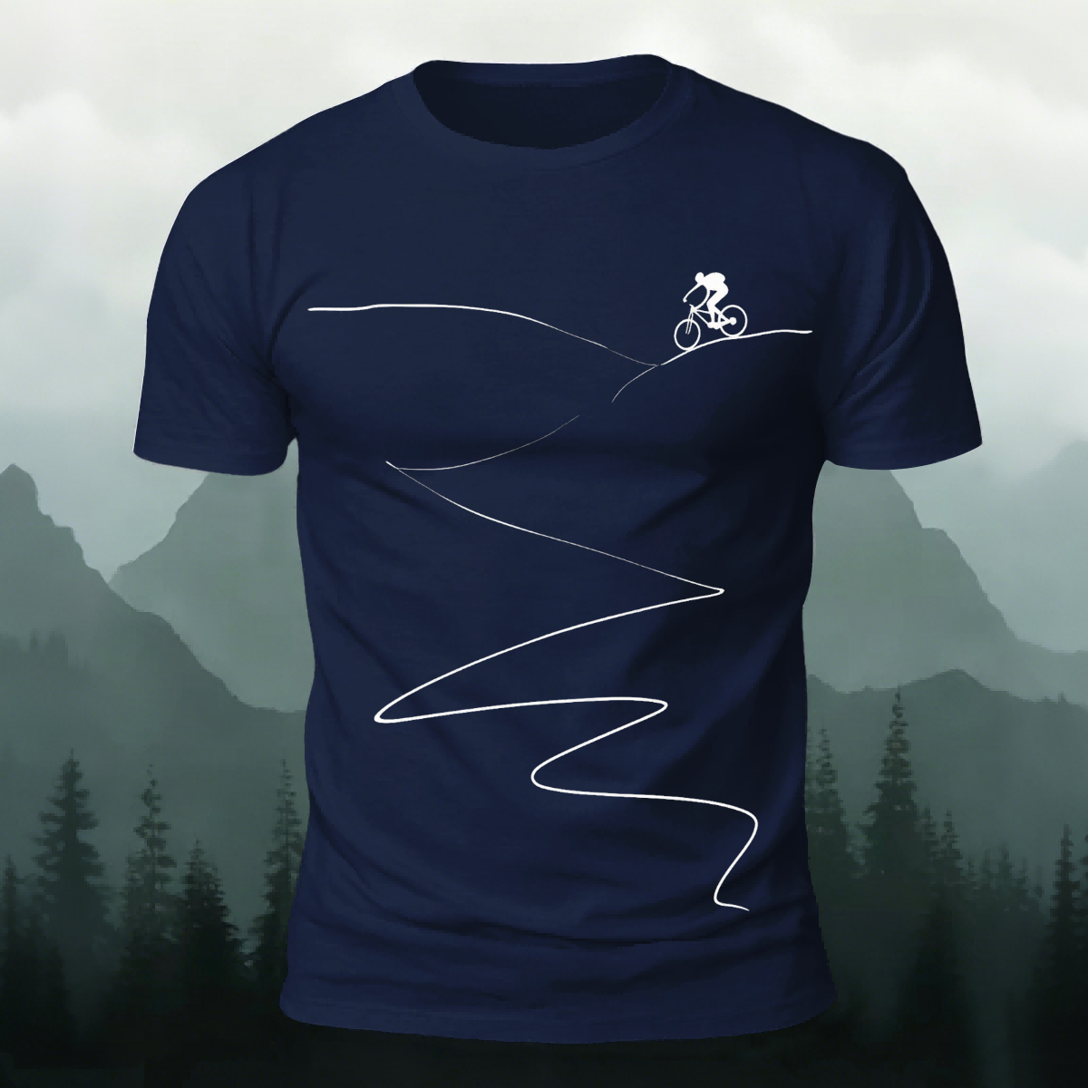 Cycling Minimalist Line Pattern Breathable Comfortable T-Shirt