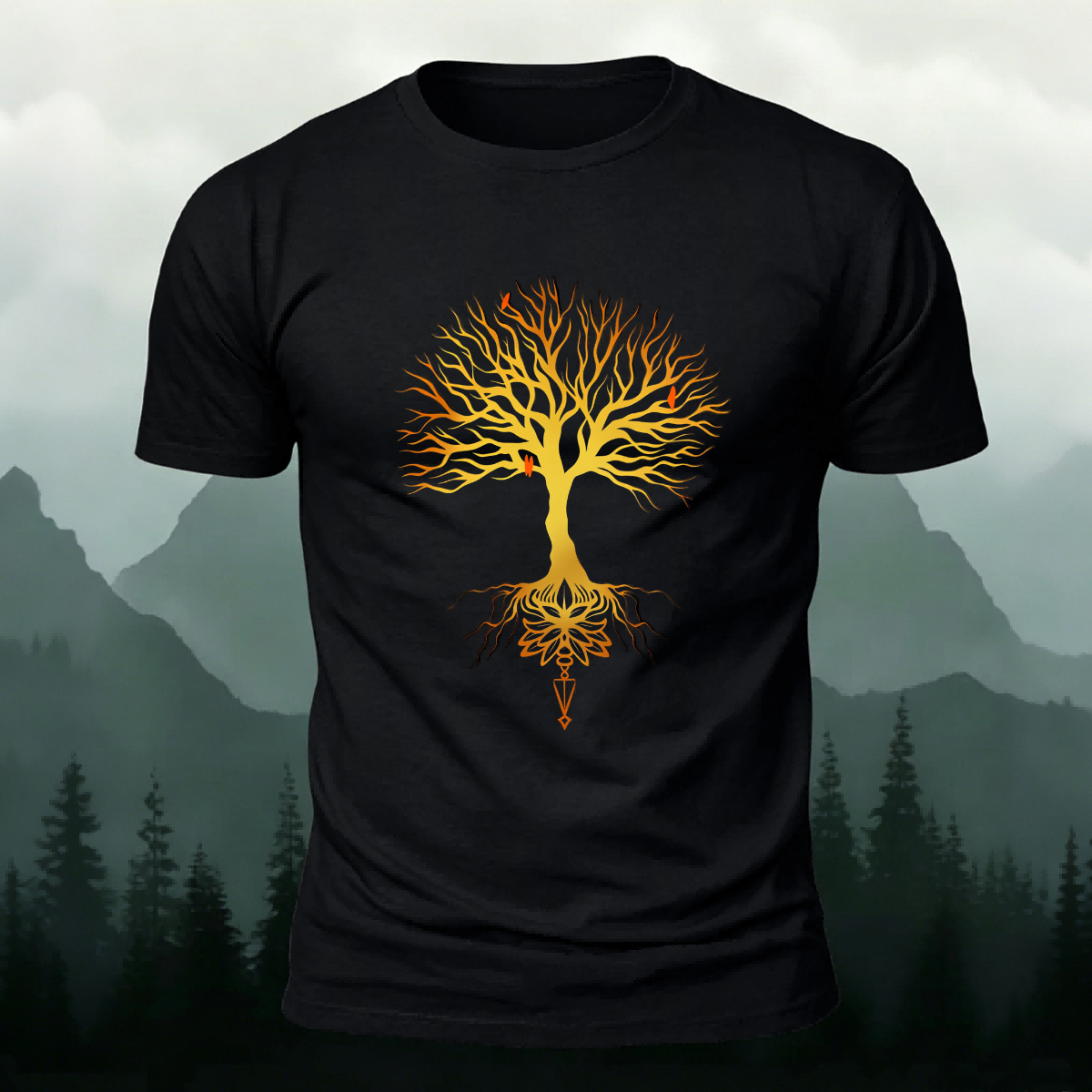 Glowing Tree Natural Casual Premium Cotton Tee