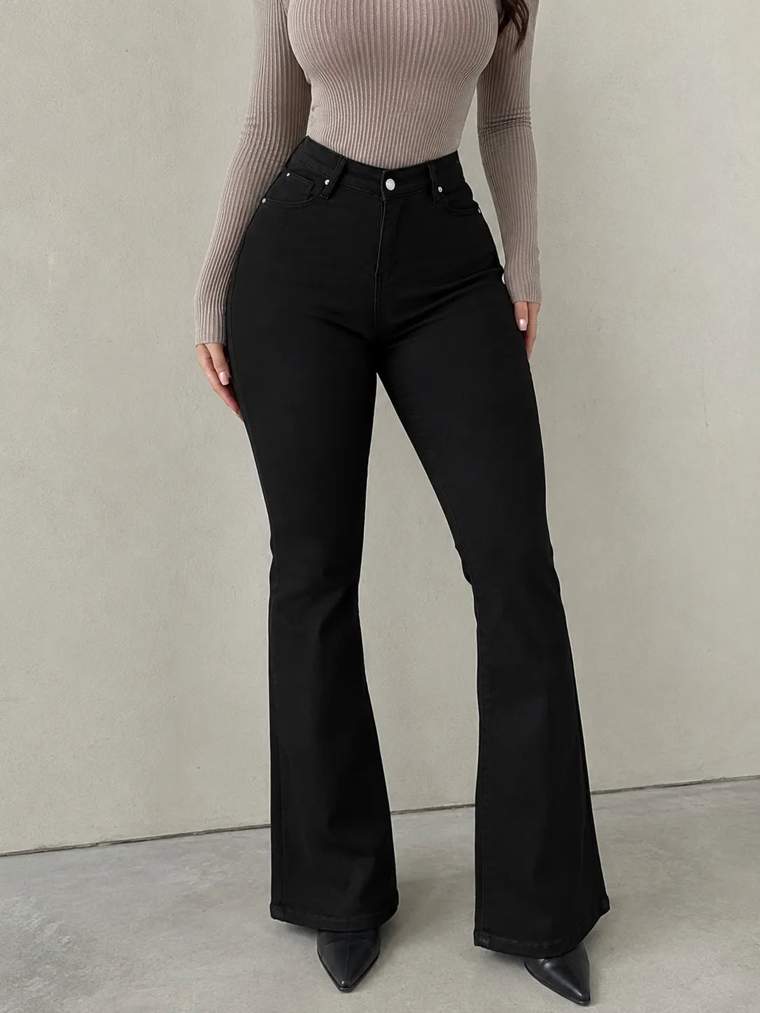 Women High Waist Stretch Slim Butt Lifting Flare Jeans