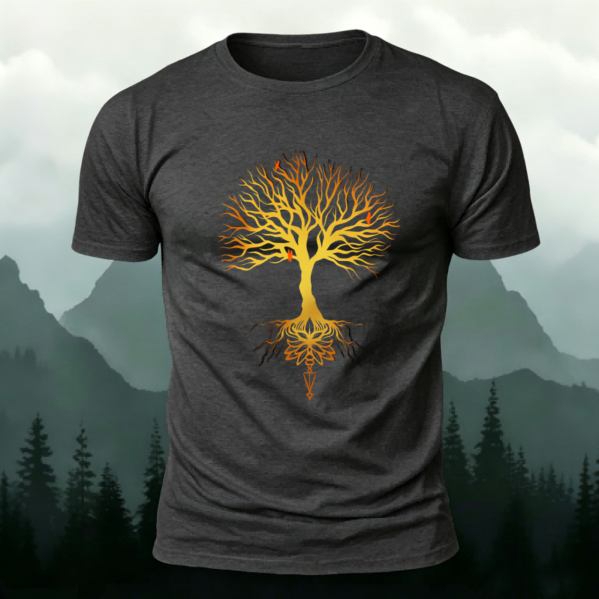 Glowing Tree Natural Casual Premium Cotton Tee