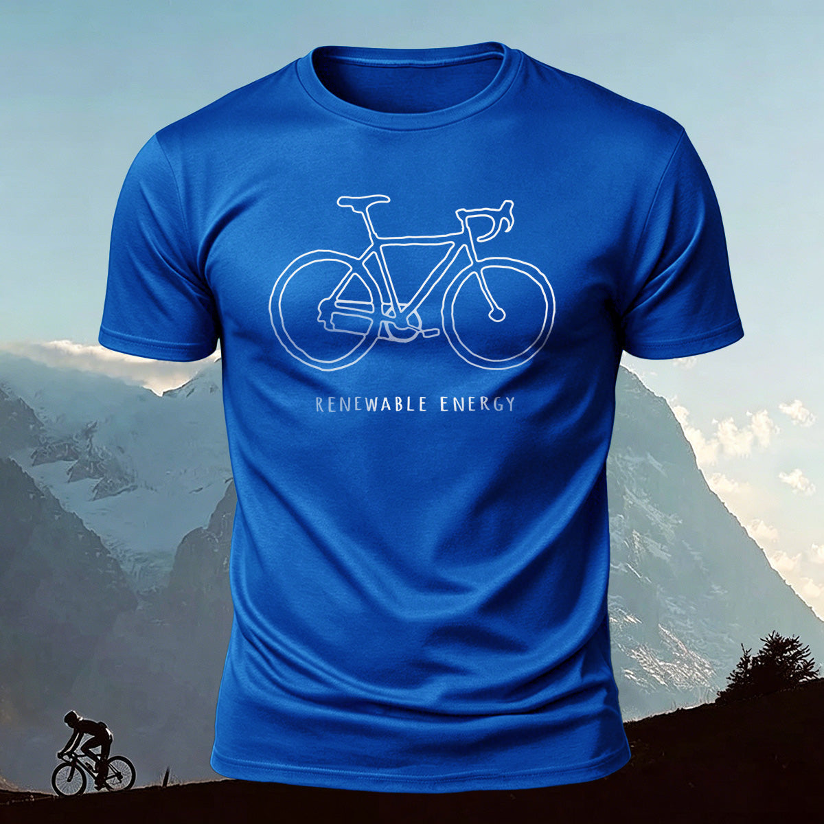 Bicycle Print Pattern Combed Cotton Comfort T-shirt