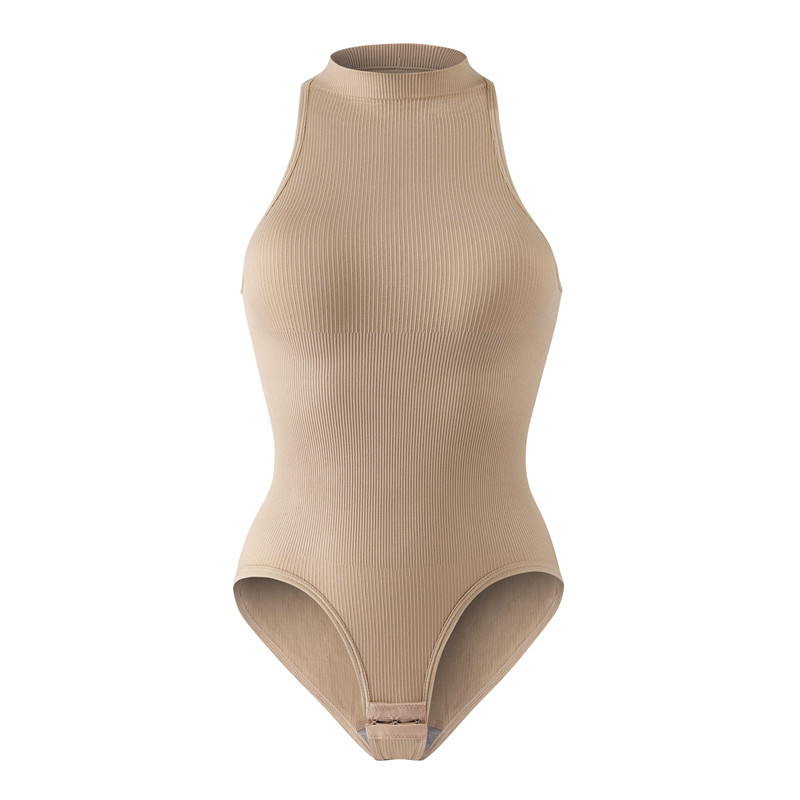 High Neck Sculpt Thong Bodysuit Belly Control Shapewear