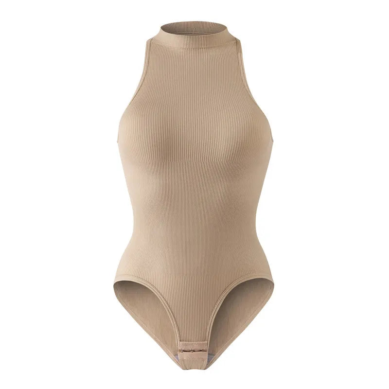 High Neck Sculpt Thong Bodysuit Belly Control Shapewear