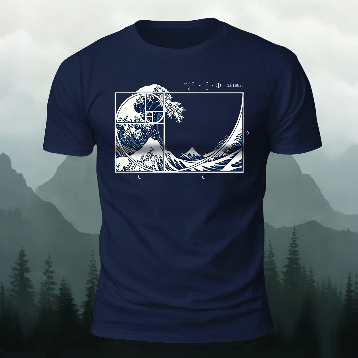 Waves Pattern Natural Style Skin-friendly Casual T-Shirt
