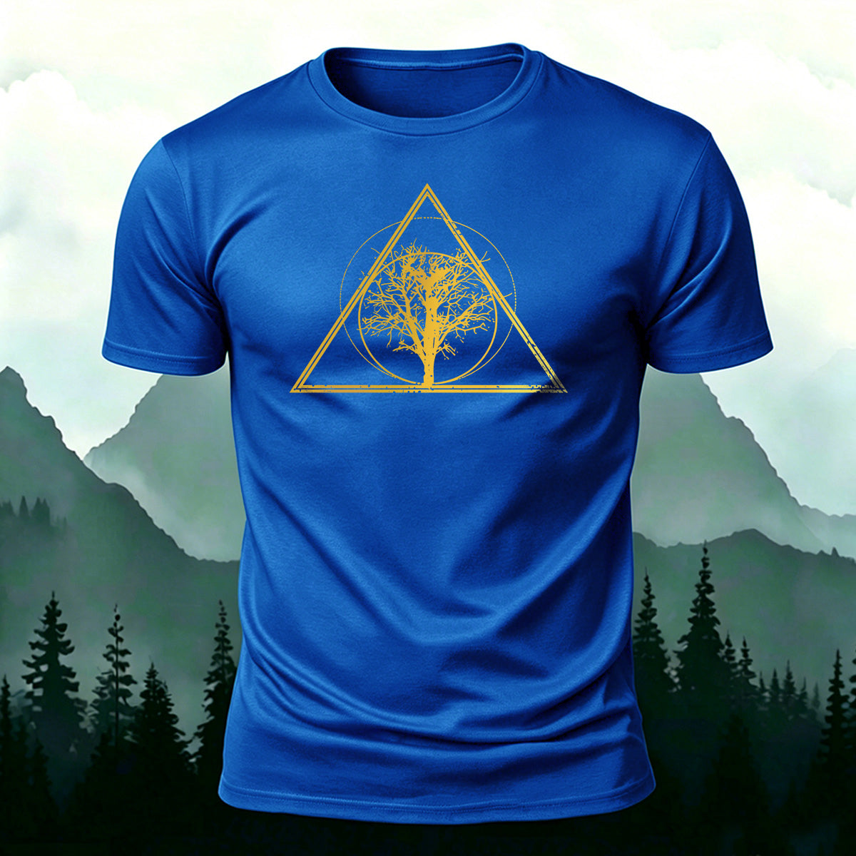 Tree-shaped Pattern Minimalist 100% Cotton T-Shirt
