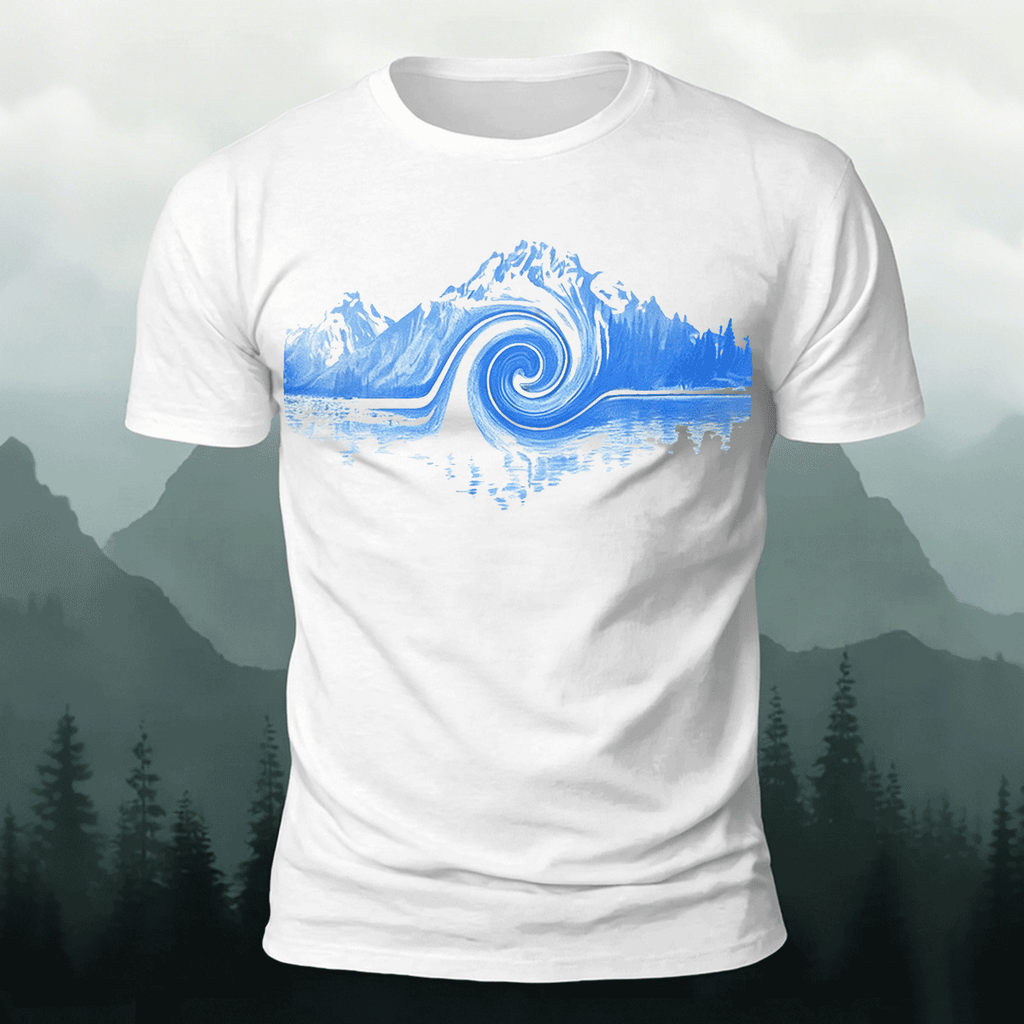 Abstract Landscape Print Premium Cotton Casual T-Shirt