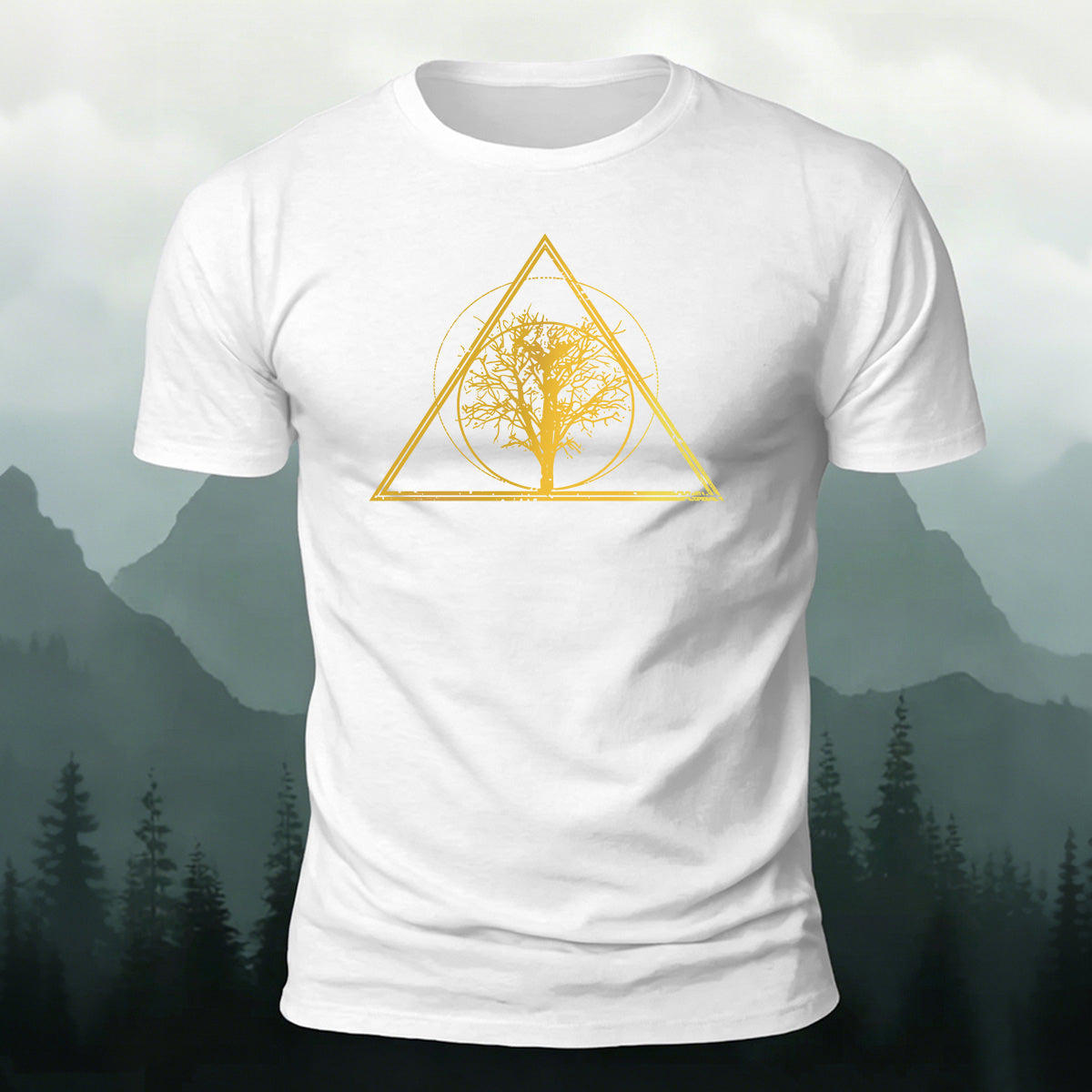 Tree-shaped Pattern Minimalist 100% Cotton T-Shirt