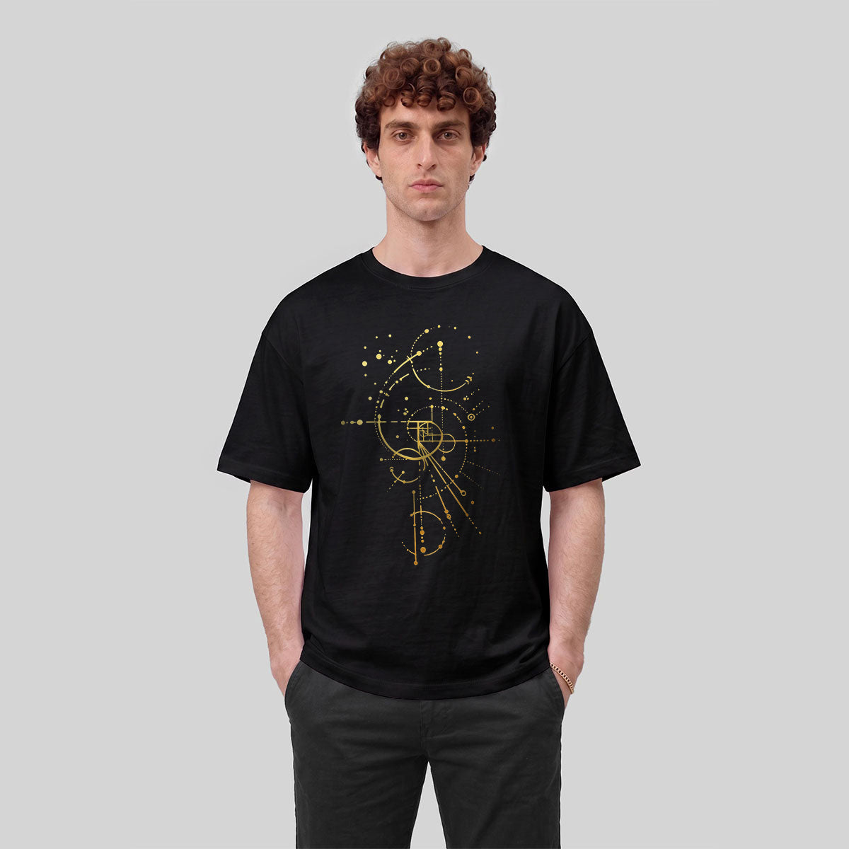 Geometric Line Graphics Pattern Skin-friendly T-Shirt