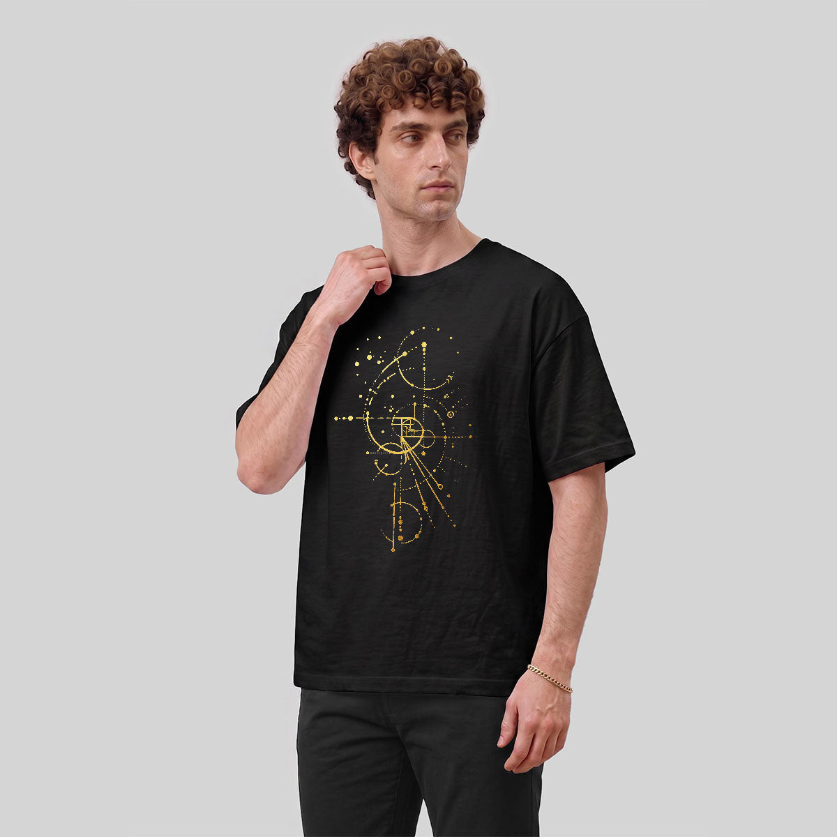 Geometric Line Graphics Pattern Skin-friendly T-Shirt