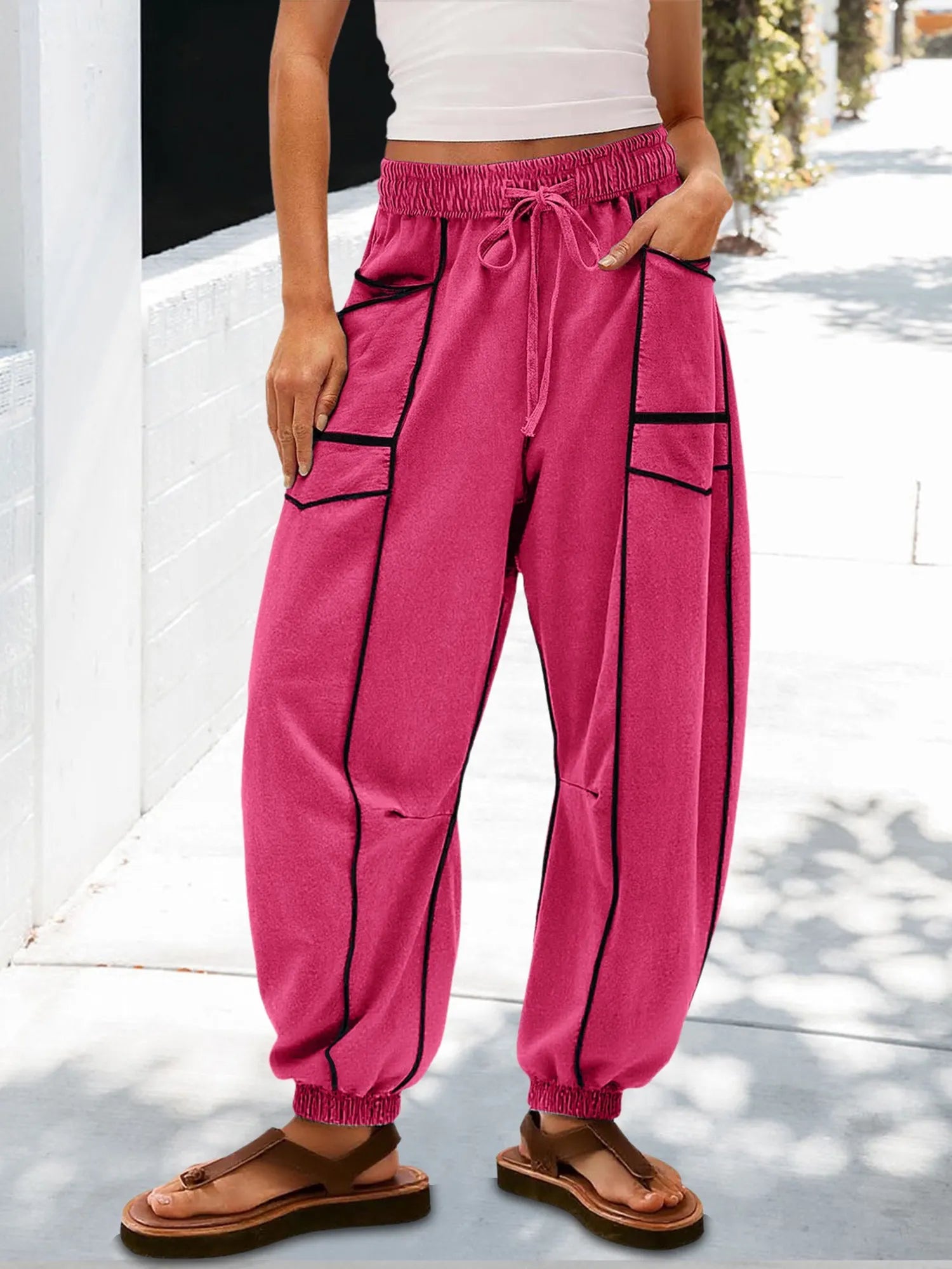 Women Loose Casual Drawstring Jogger Pants