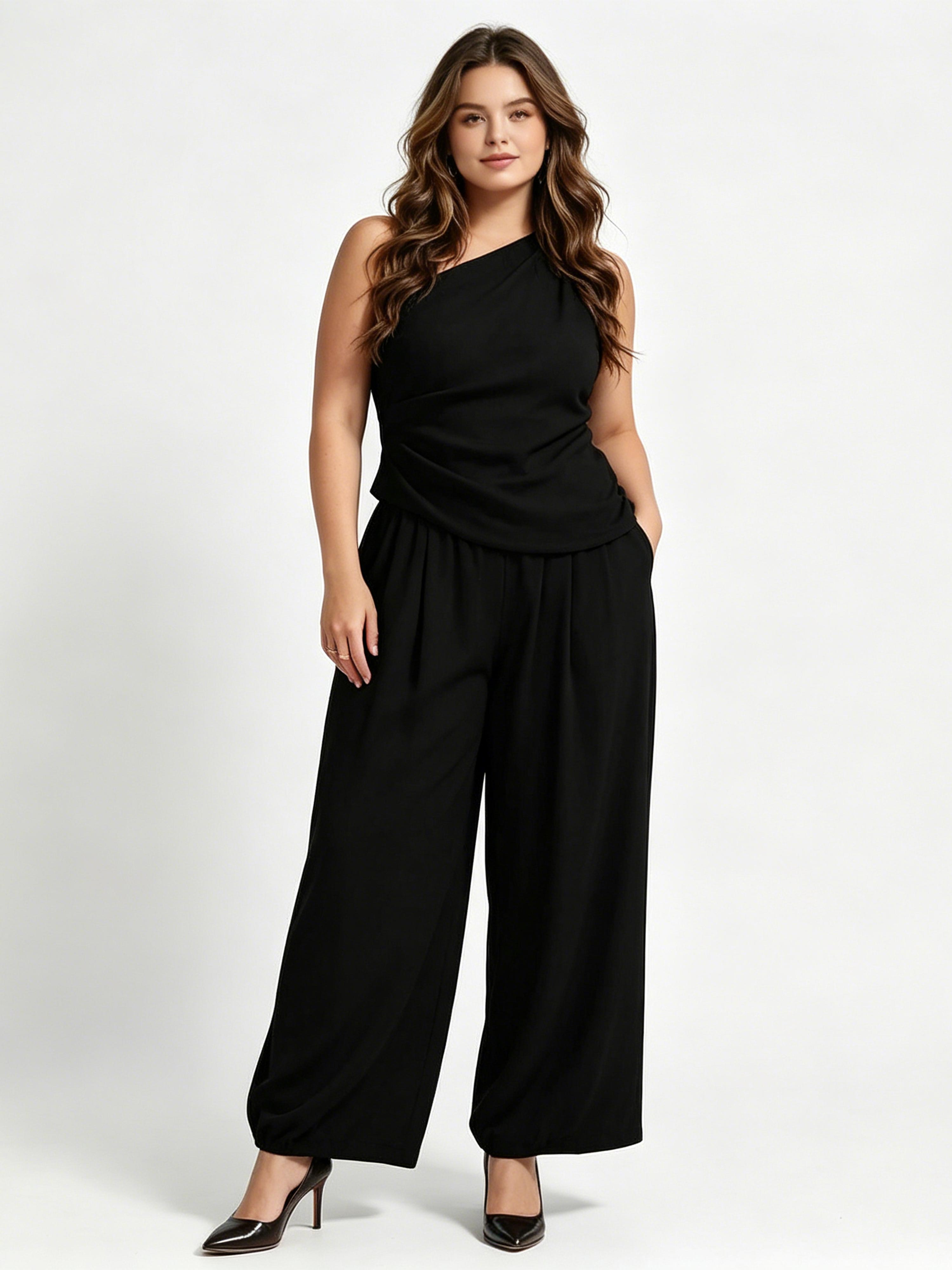 Minimalist Solid-Color Casual Women Set