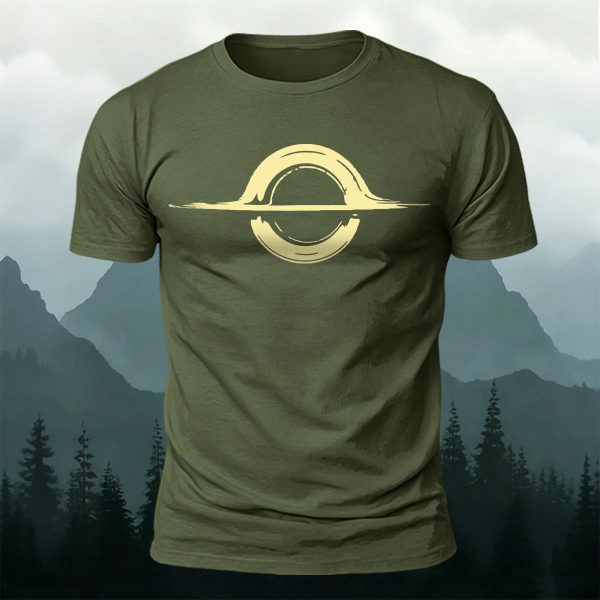 Abstract Sun Moon Graphic Minimalist Premium Cotton Tee