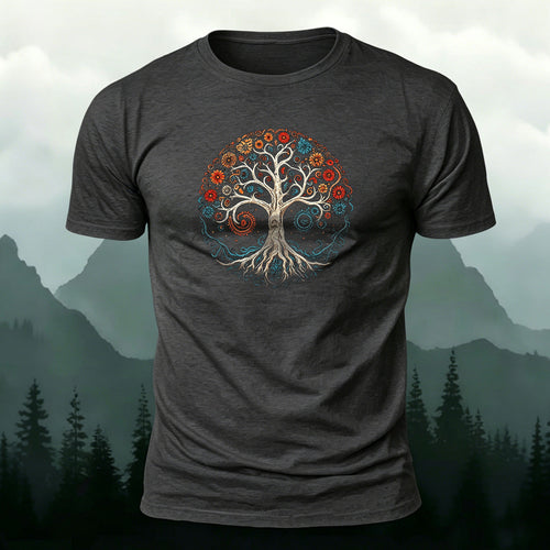 Bloom Tree Print Soft-touch Feel Cotton T-Shirt