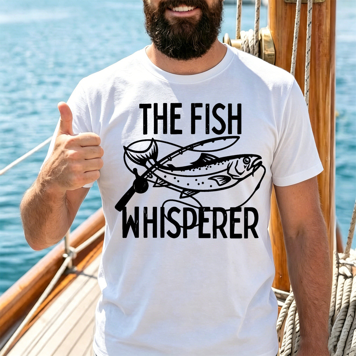 Takes The Bait Pattern Minimalist Premium Cotton T-shirt