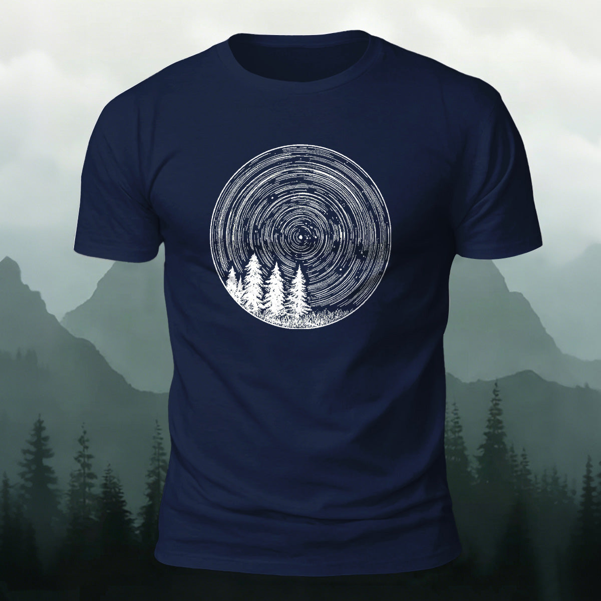 Circular Pattern Print Minimalist Breathable Material T-shirt