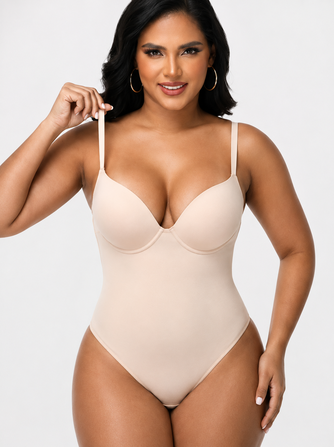 Built In Bra Tummy Tuck Thong Shapewear Bodysuit