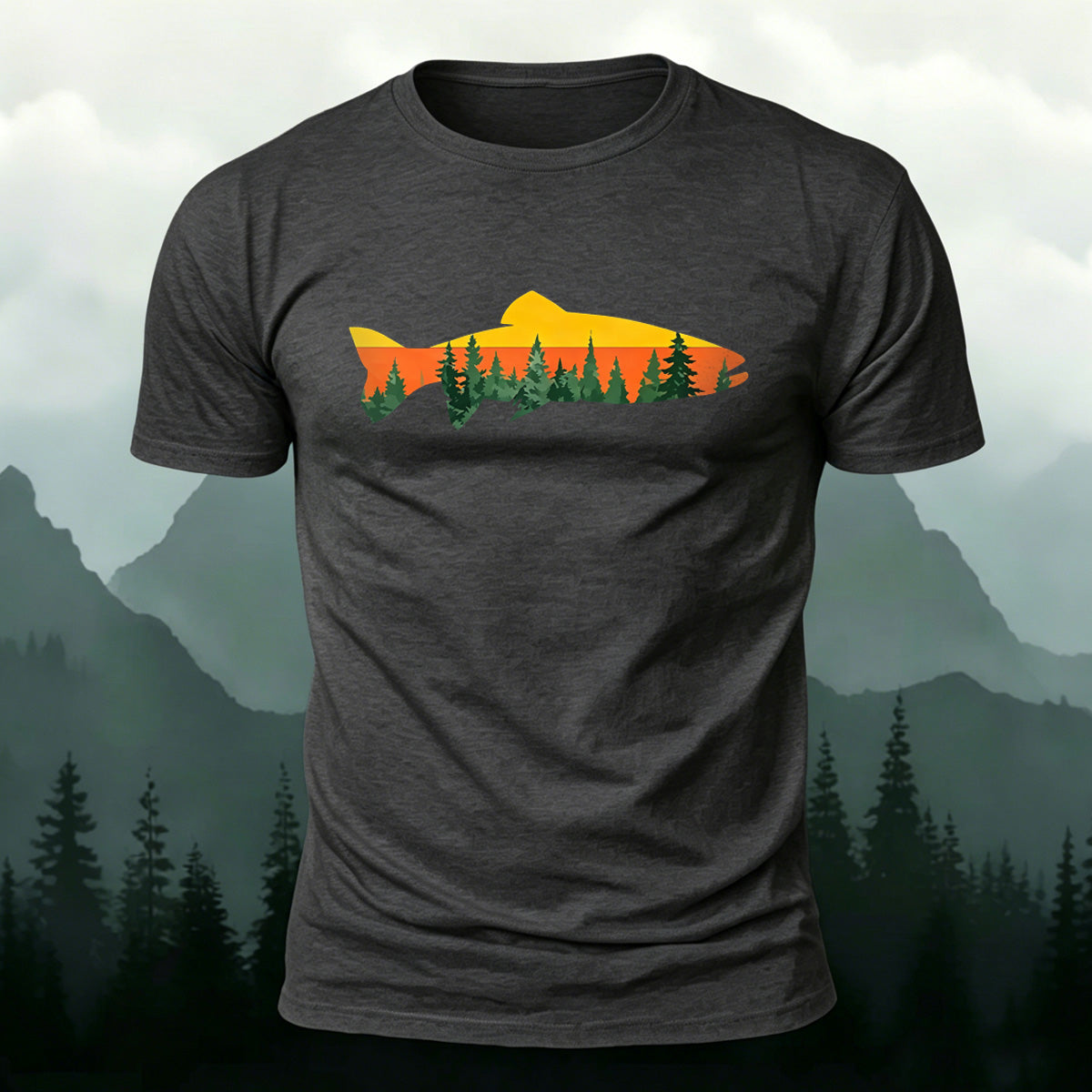 Fish Forest Printed 100% Cotton T-Shirt