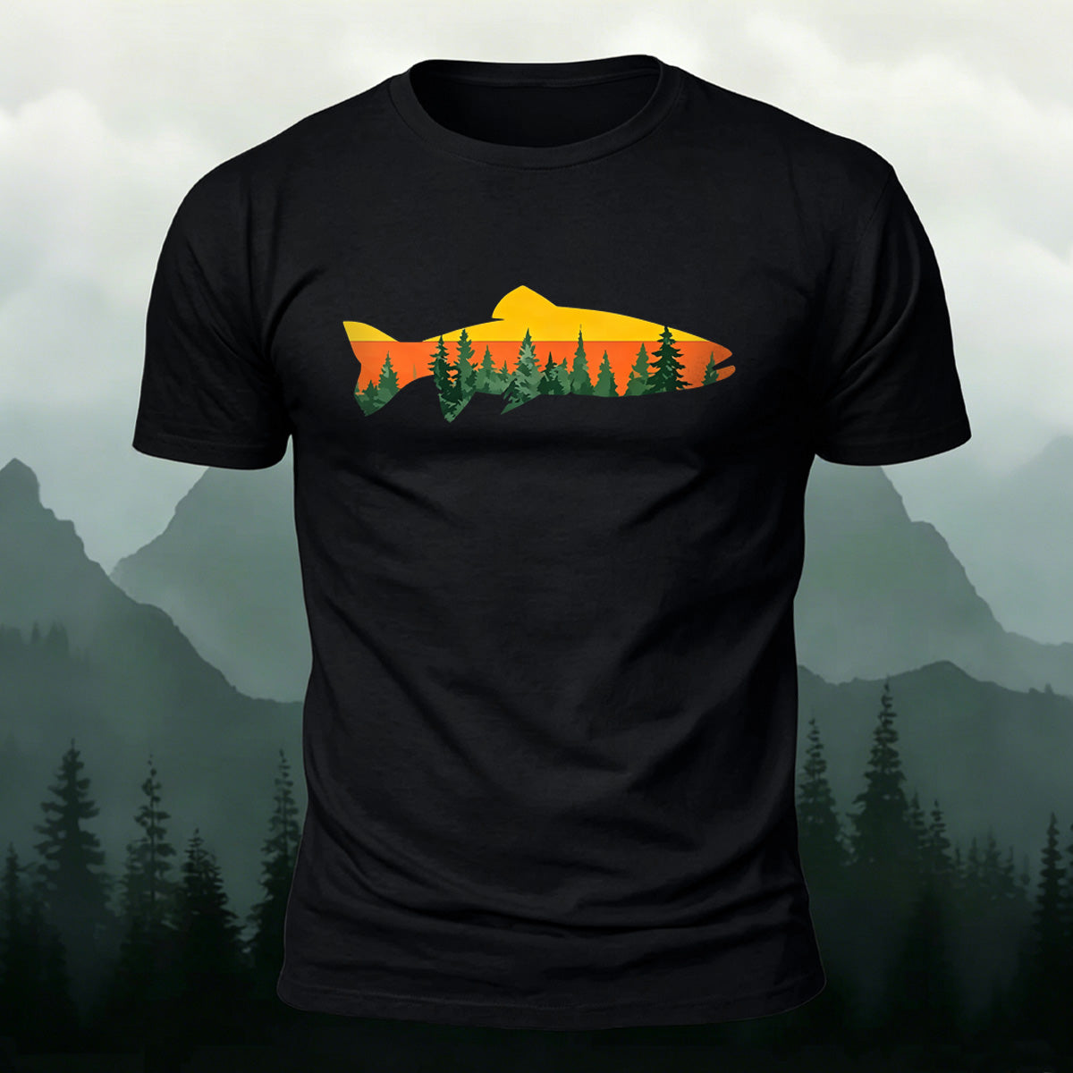 Fish Forest Printed 100% Cotton T-Shirt