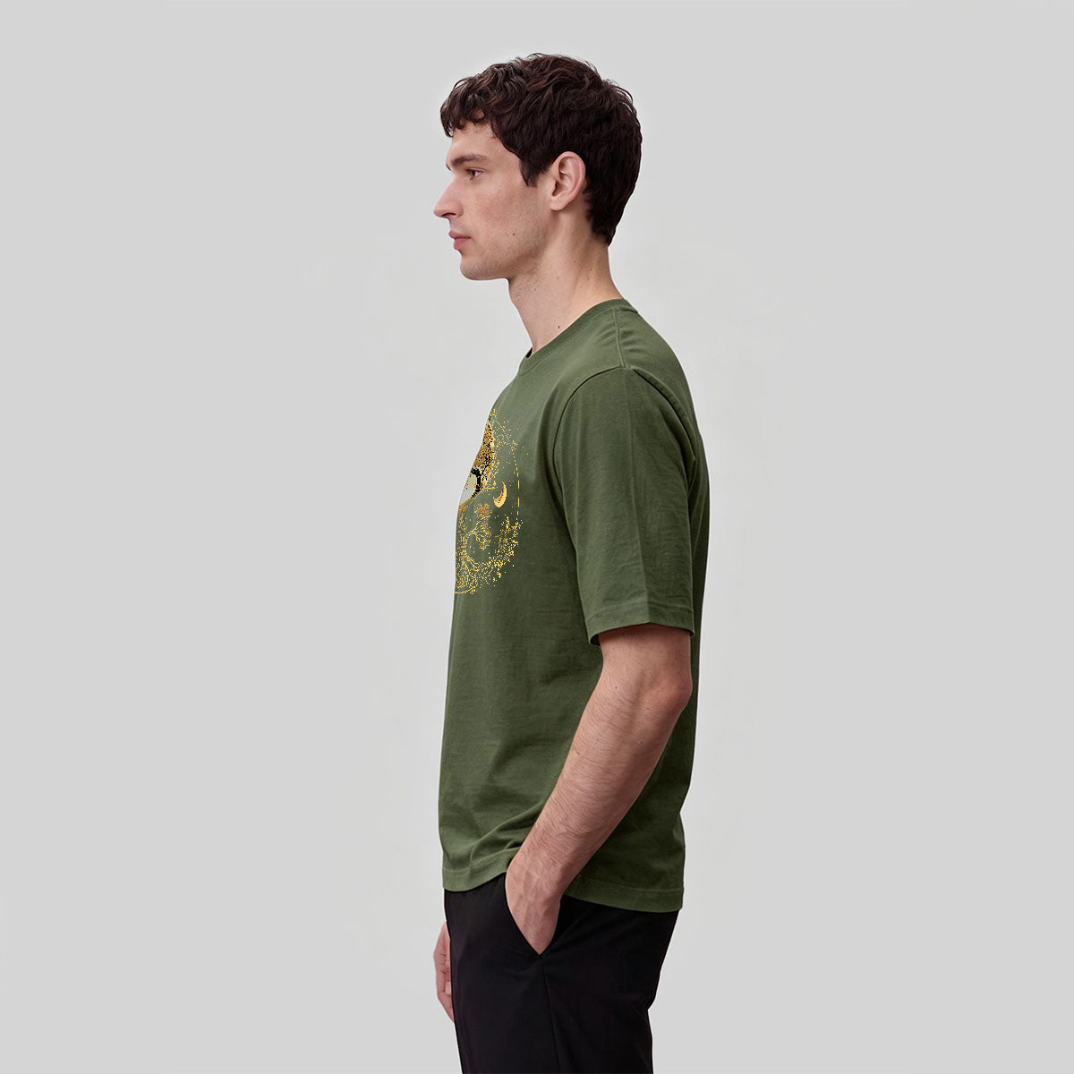 Yin-Yang Tai Chi Tree Design Casual Cotton T-Shirt
