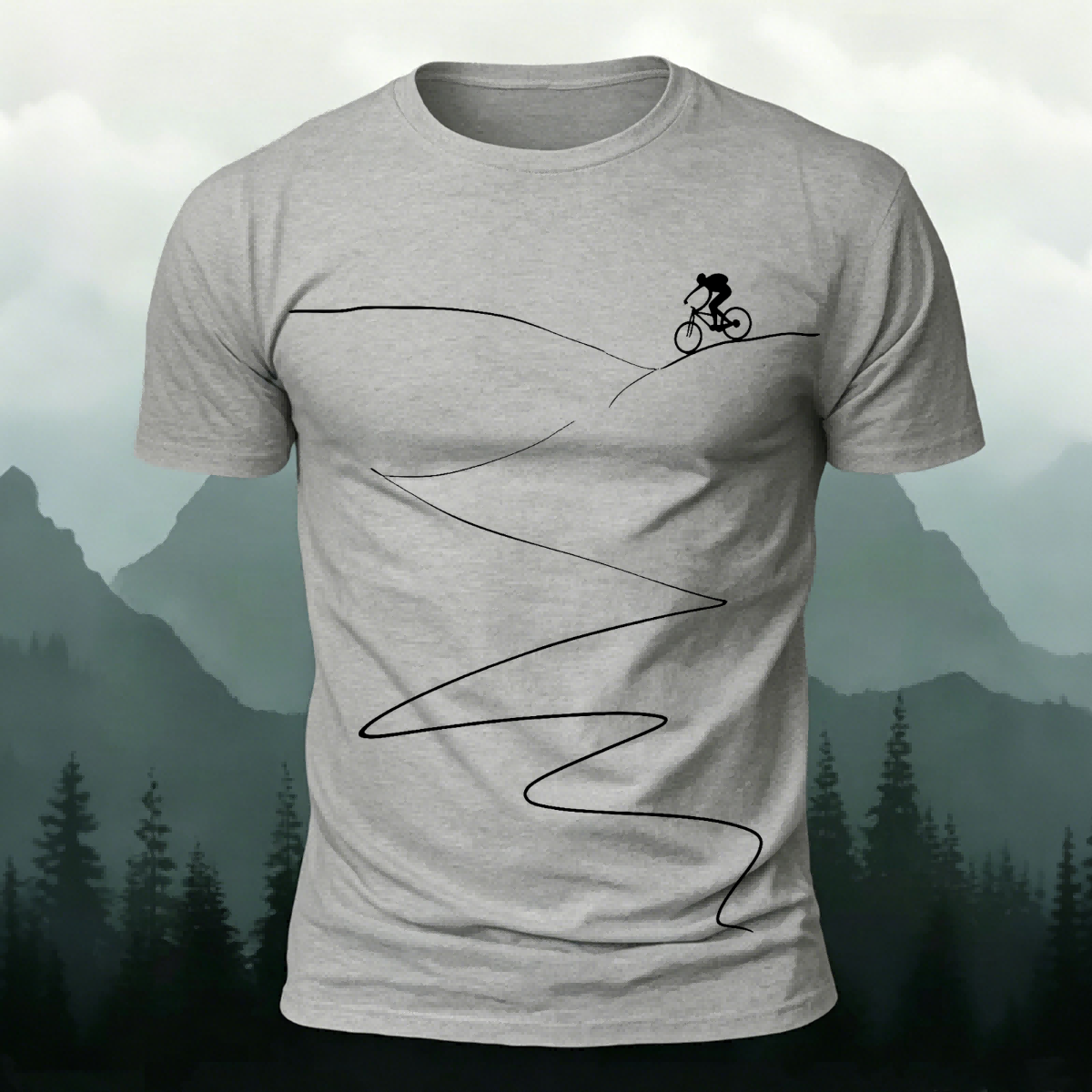 Cycling Minimalist Line Pattern Breathable Comfortable T-Shirt