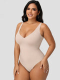Seamless V-Neck Tummy Control Open Crotch Back Shapeware