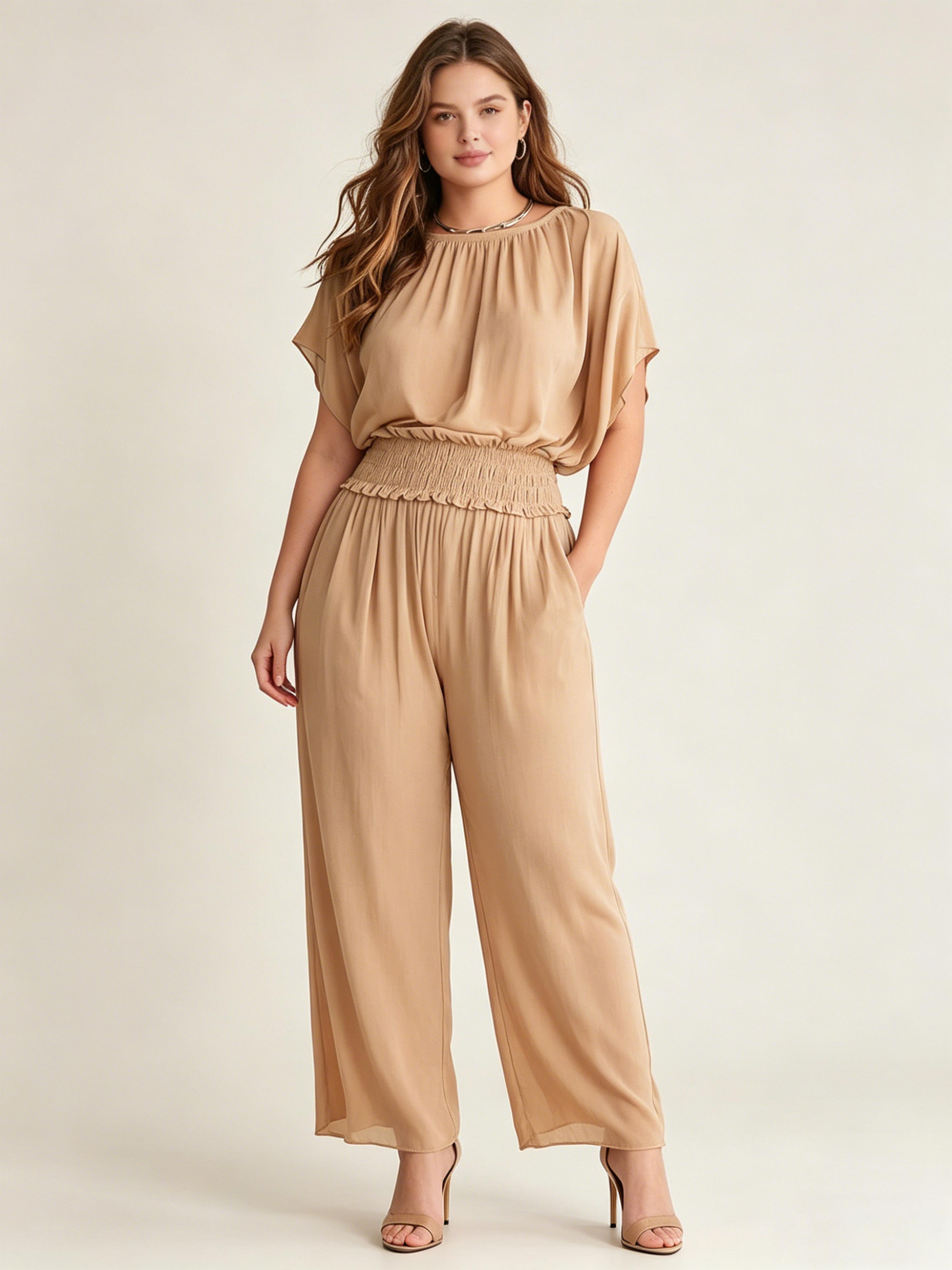 A Fitted Waist Elegant And Delicate Long Chiffon Set
