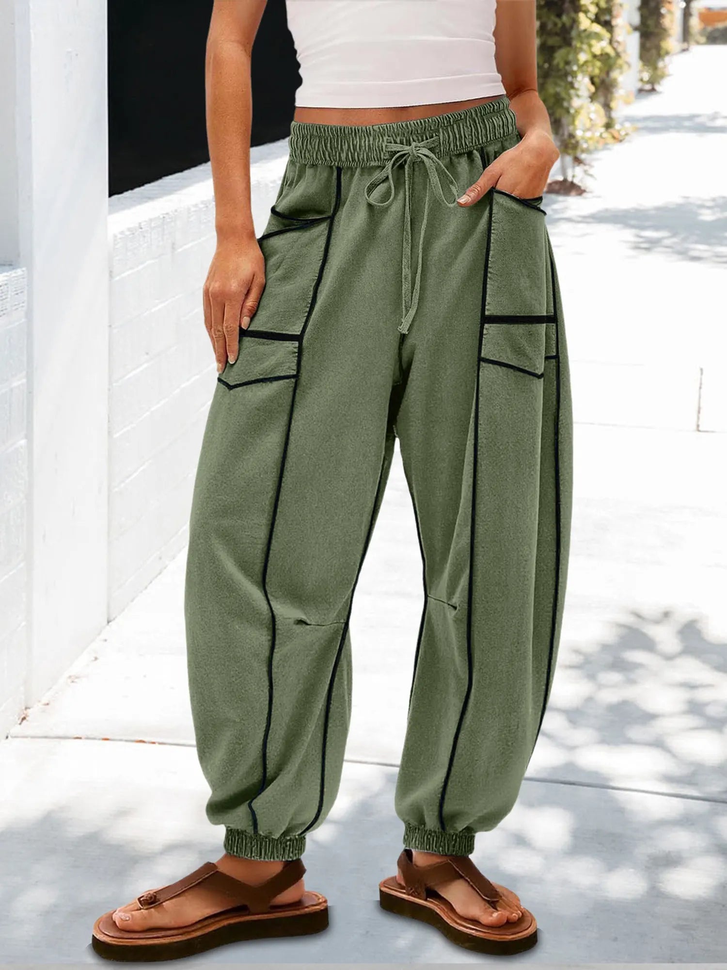 Women Loose Casual Drawstring Jogger Pants
