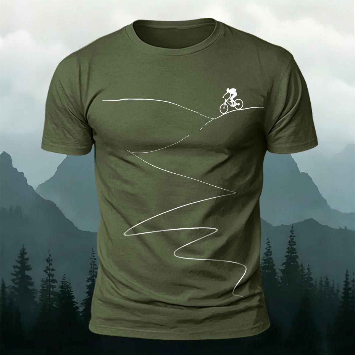 Cycling Minimalist Line Pattern Breathable Comfortable T-Shirt