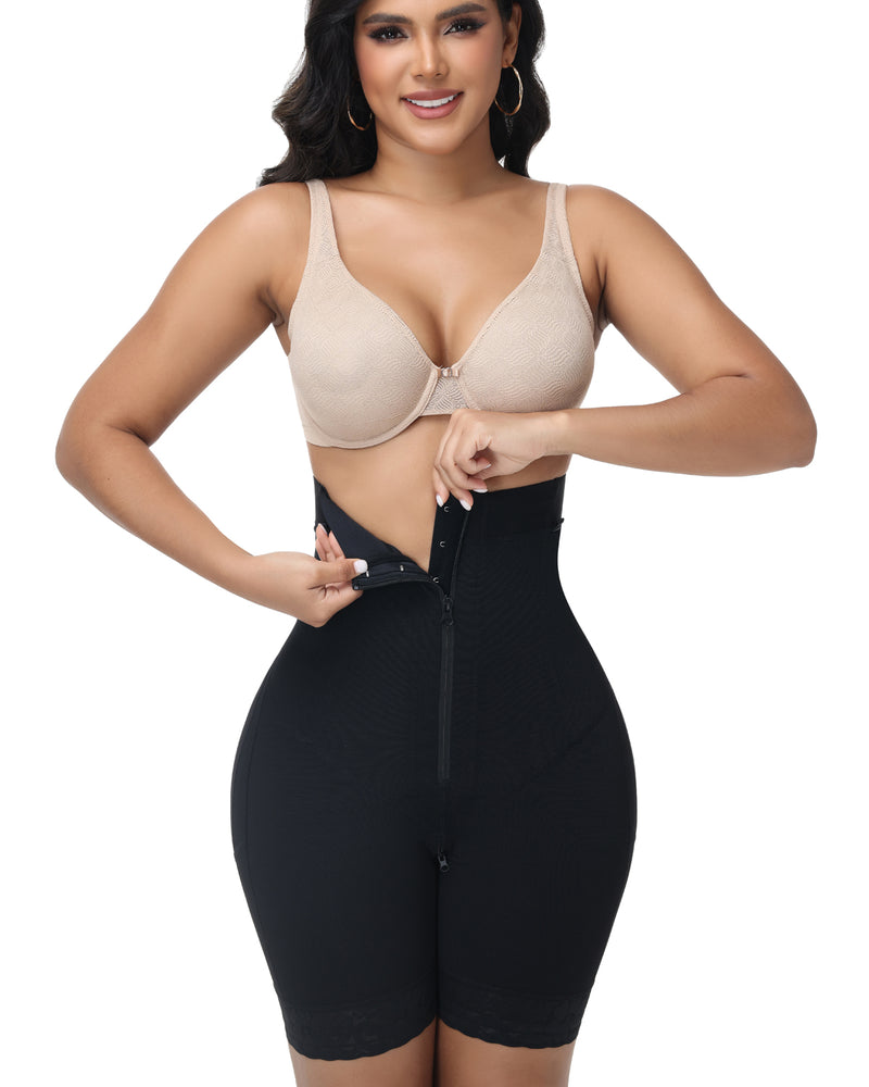 Women Zipper Hook Eye Lace Trim Shapeware