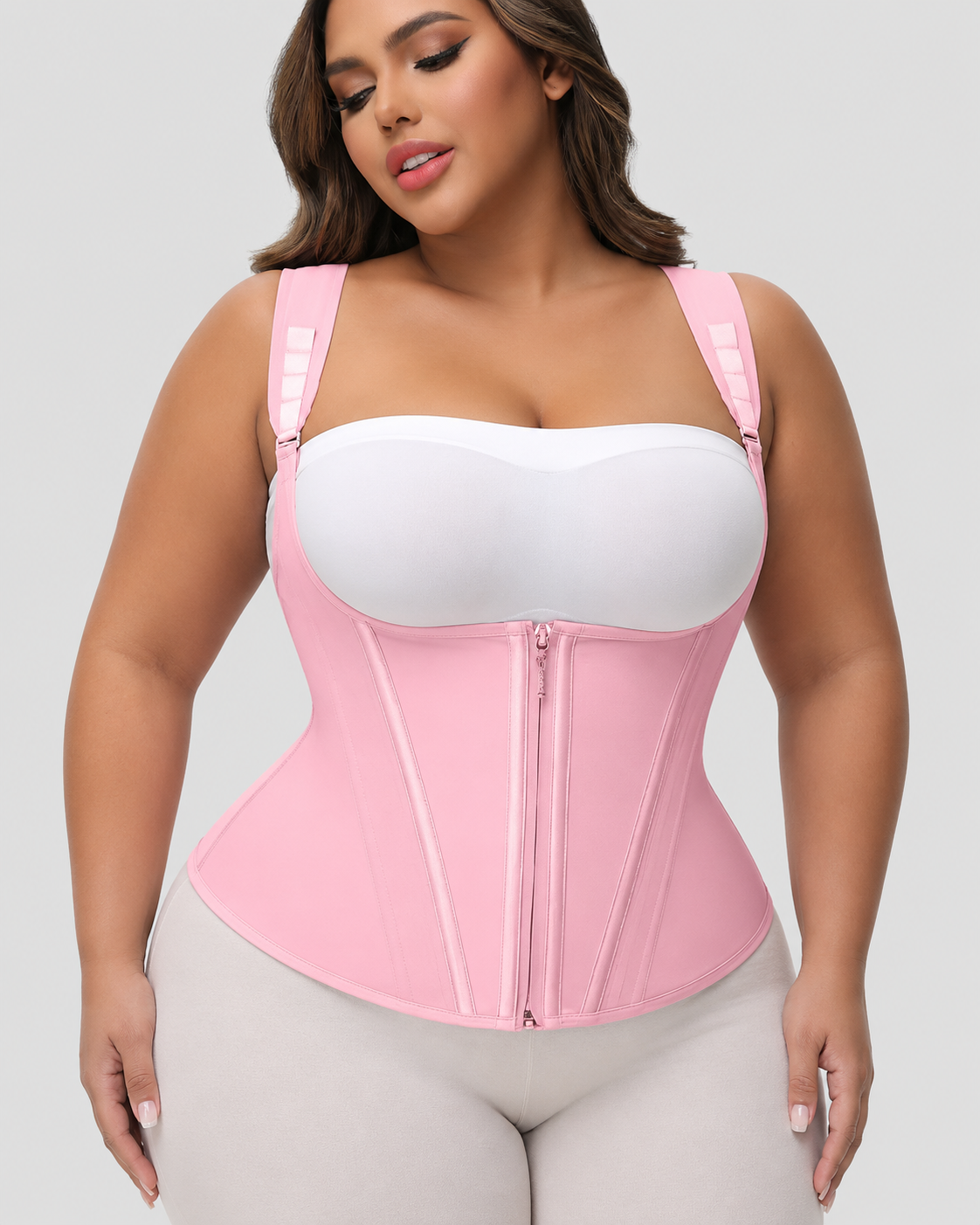 Zipper Double Steel Bone Tummy Control Waist Trainer